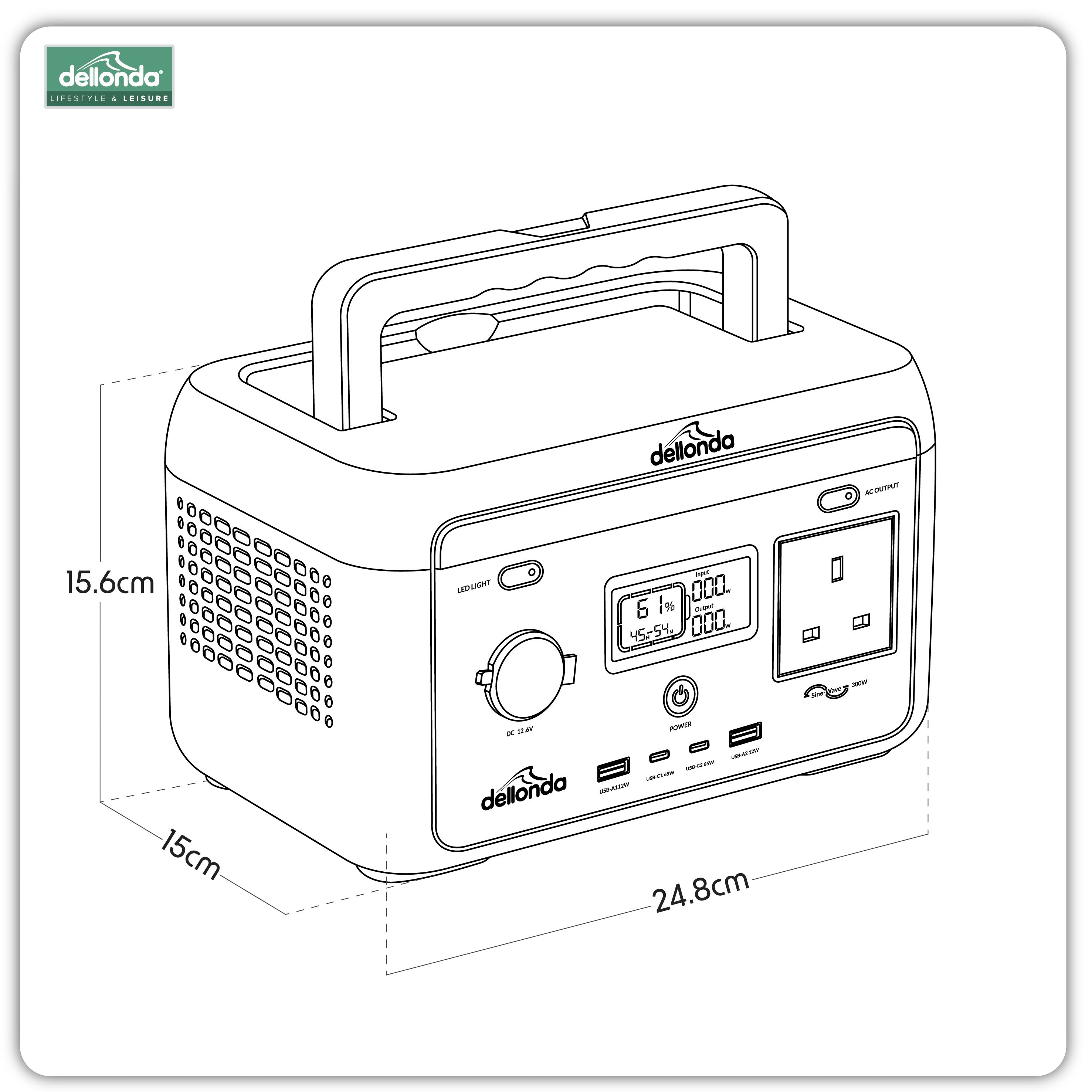 300W Portable Power Station, 204Wh, with 110W Foldable Solar Panel – DL178