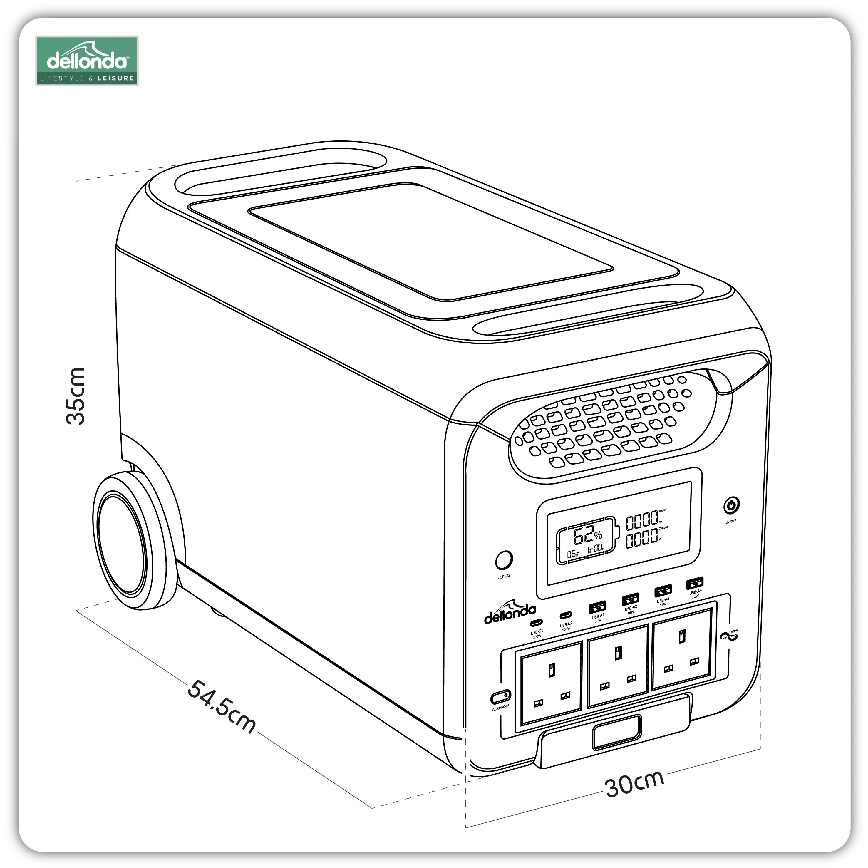 Portable Power Station & Expansion Battery, 2 x 3000W, 2560Wh, LiFePO4 Batteries - DL182