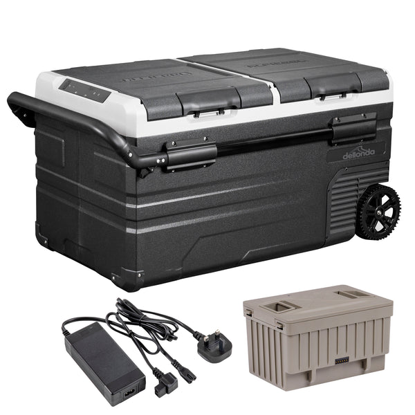 Portable Fridge Freezer/Cool Box 75L with 11.1V Battery & AC/DC 230V A