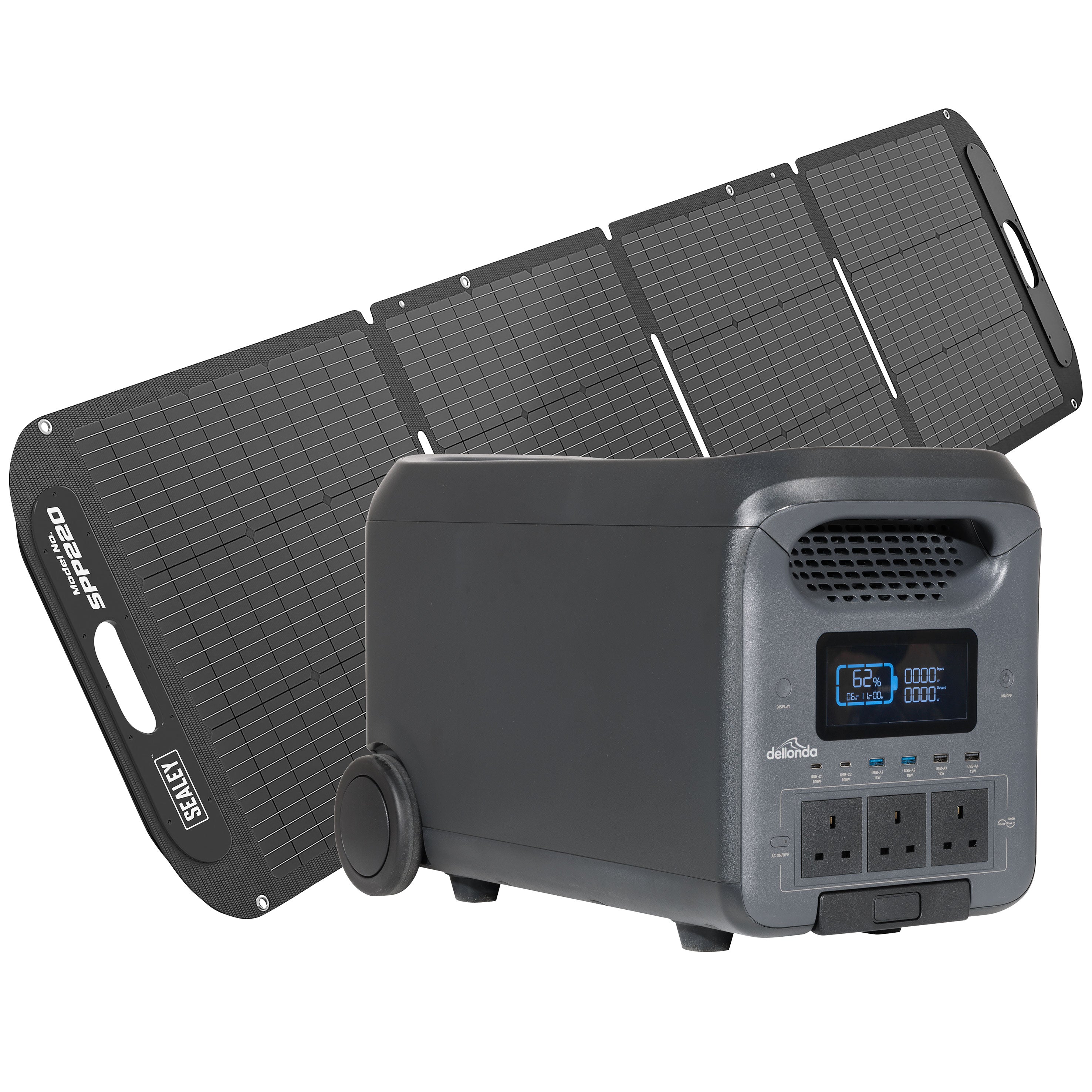 3000W Portable Power Station, 2560Wh, with 220W Foldable Solar Panel – DL181