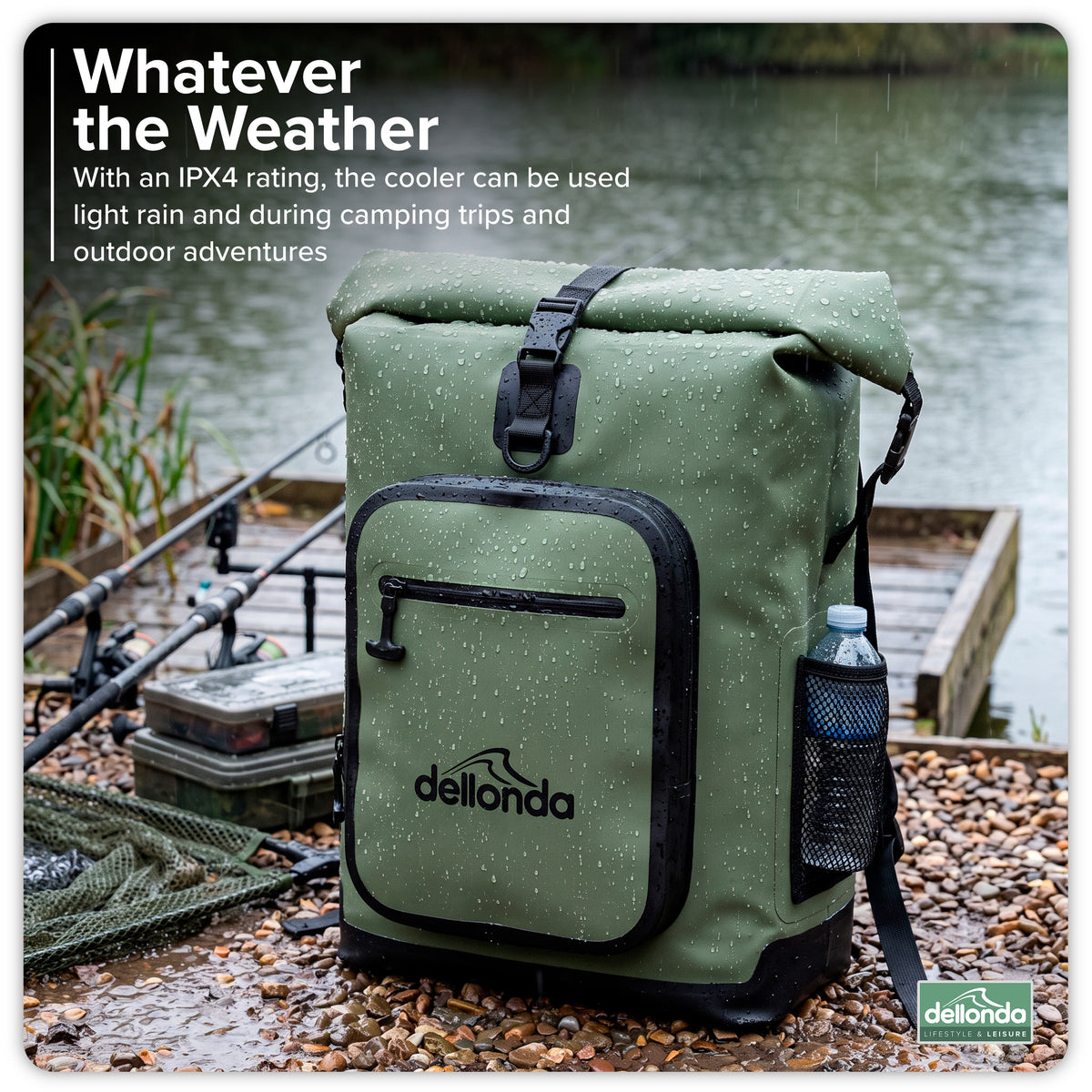 Insulated Cool Bag Backpack 17L with Adjustable Straps, Padded Waist Support & Storage Pockets - DL183