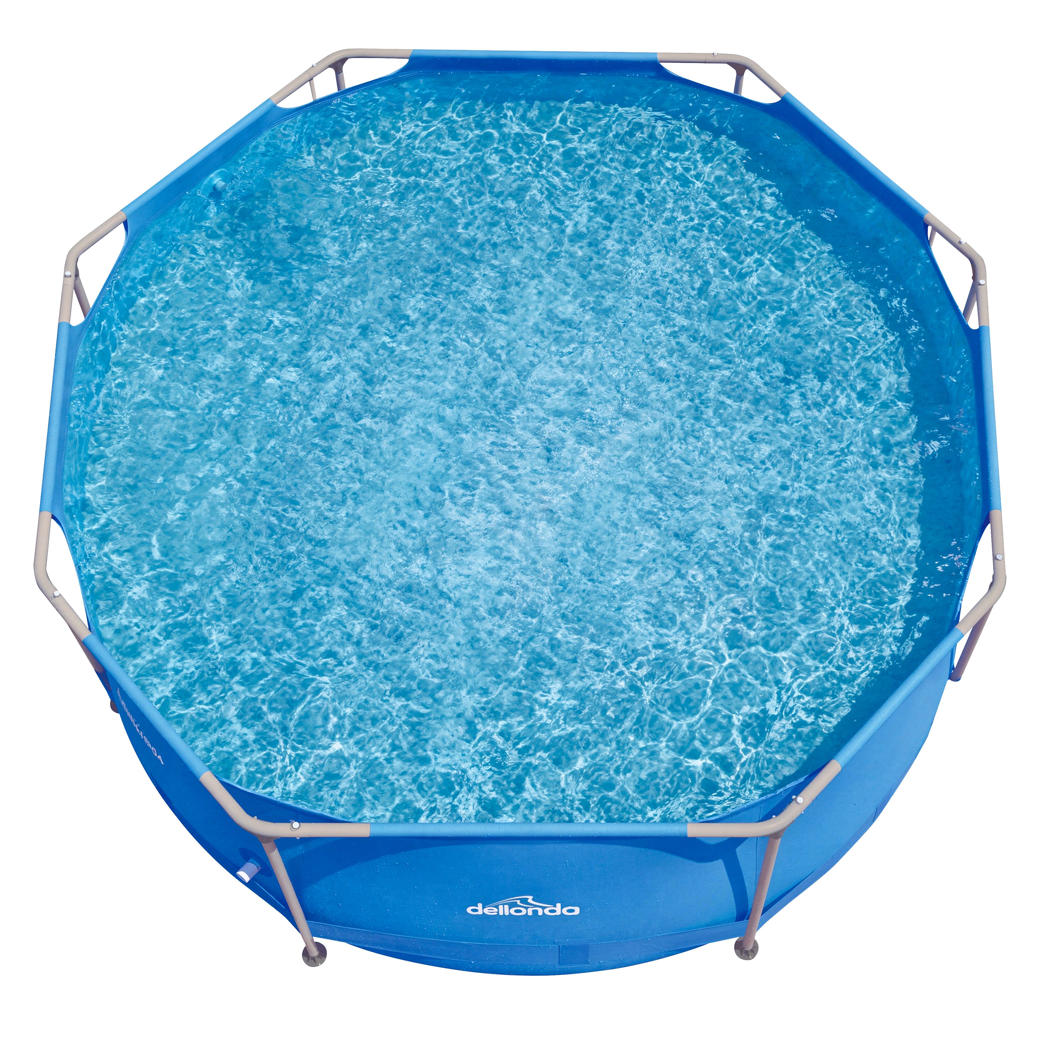Dellonda 10ft Steel Frame Swimming Pool Round with Filter Pump, Blue - DL19
