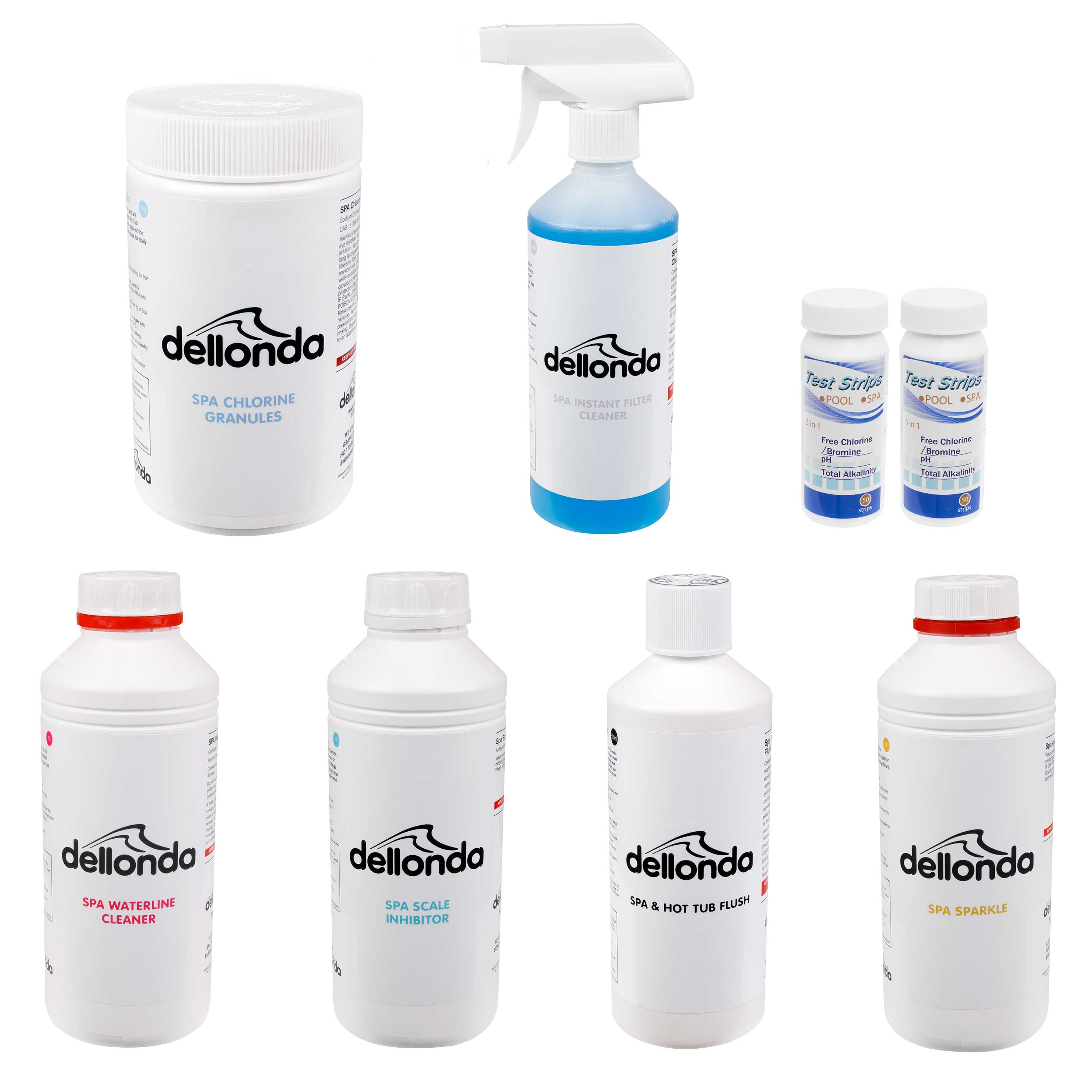 Hot Tub/Spa Master Kit 6 Chemicals & Test Strips - DL87