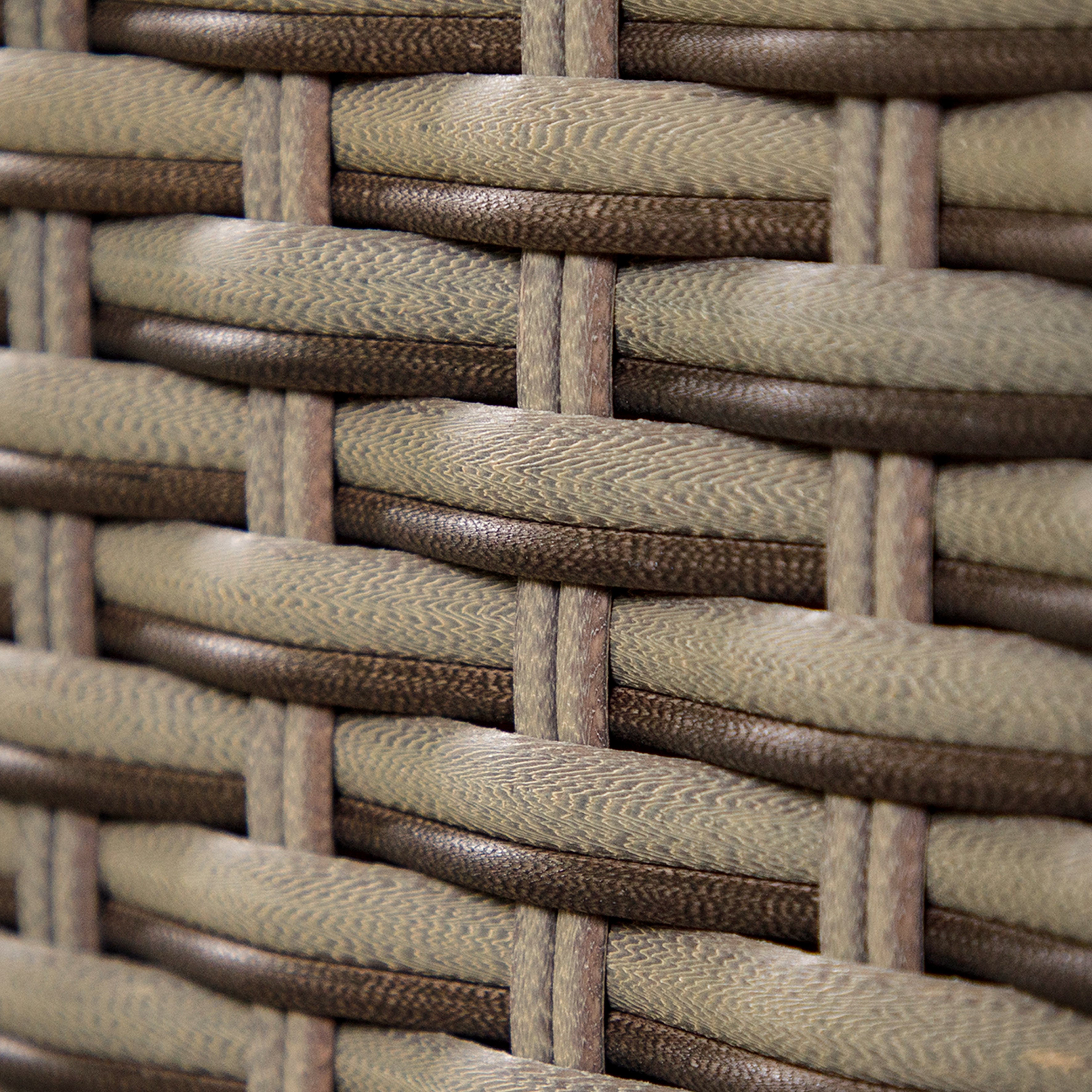 Chester Rattan Wicker Outdoor 5-Seater Corner Sofa Set - Brown - DG72