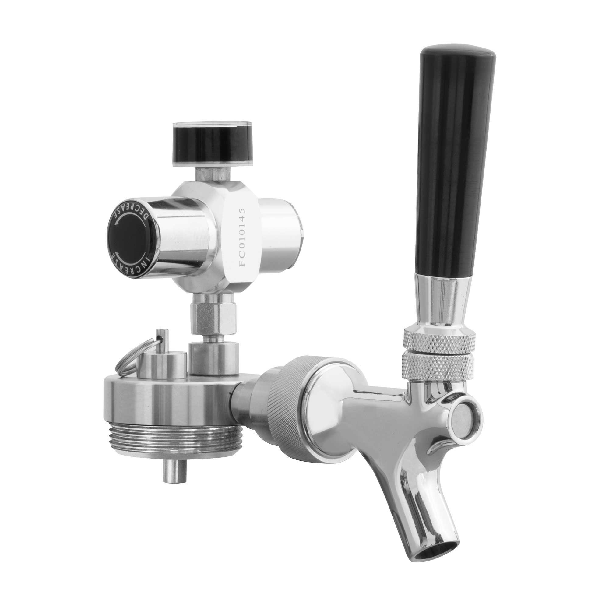 Baridi UK Style Beer Tap with CO2 Regulator for Baridi Stainless Steel Growler Kegs - DH102 - Dellonda