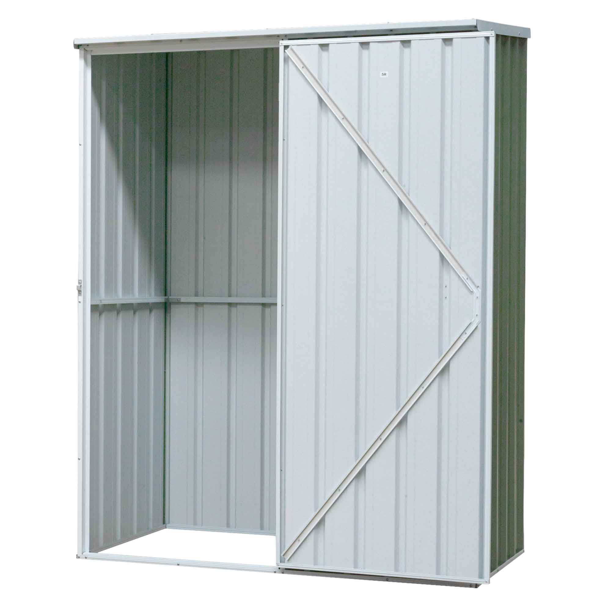 Galvanised Steel Metal Garden/Outdoor/Storage Shed, 5FT x 2.5FT, Pent Style Roof - Green - DG113 - Dellonda