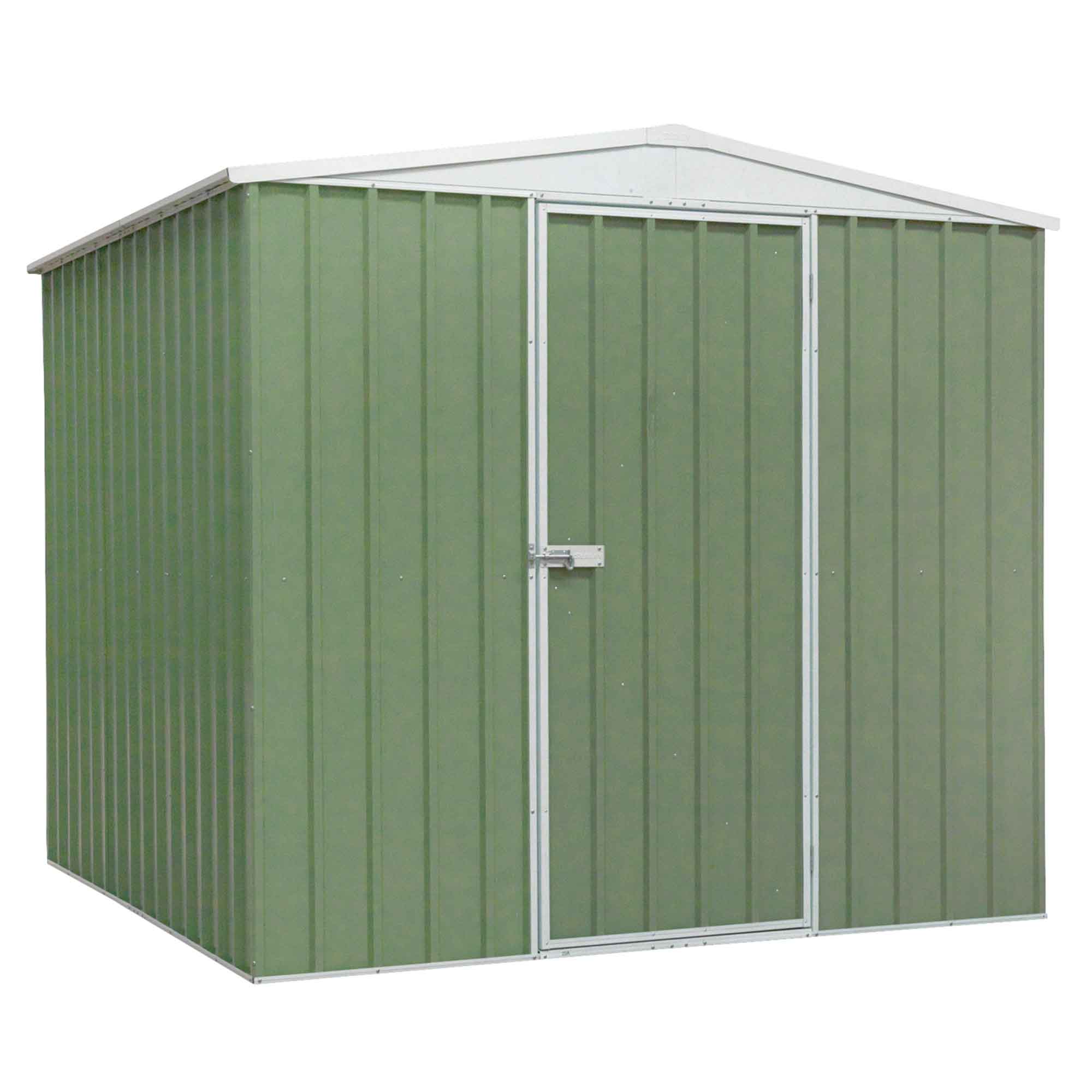 Galvanised Steel Metal Garden/Outdoor/Storage Shed, 7.5FT x 7.5FT, Apex Style Roof - Green - DG115 - Dellonda
