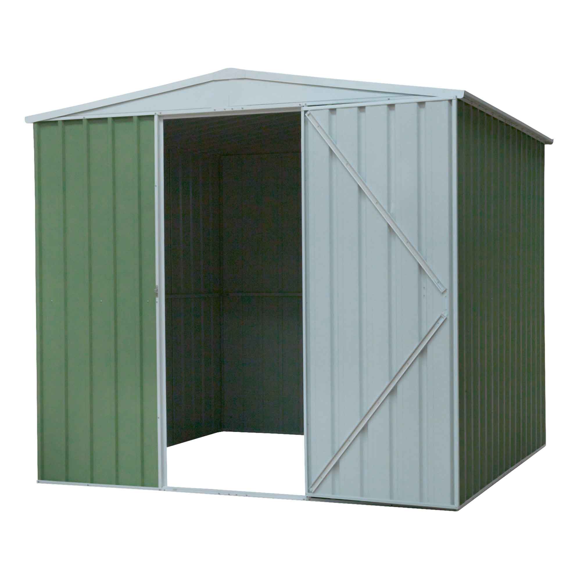 Galvanised Steel Metal Garden/Outdoor/Storage Shed, 7.5FT x 7.5FT, Apex Style Roof - Green - DG115 - Dellonda