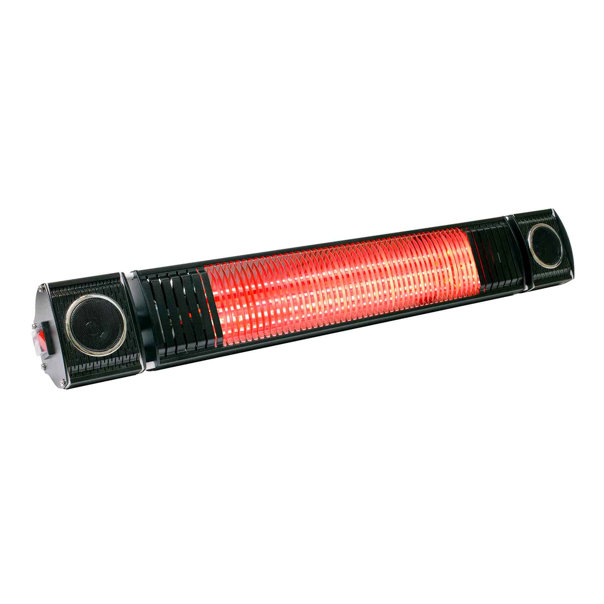 Infrared Outdoor 2000W Patio Heater IPX5 Rated with Wireless Speakers for Music, Black - DG125 - Dellonda