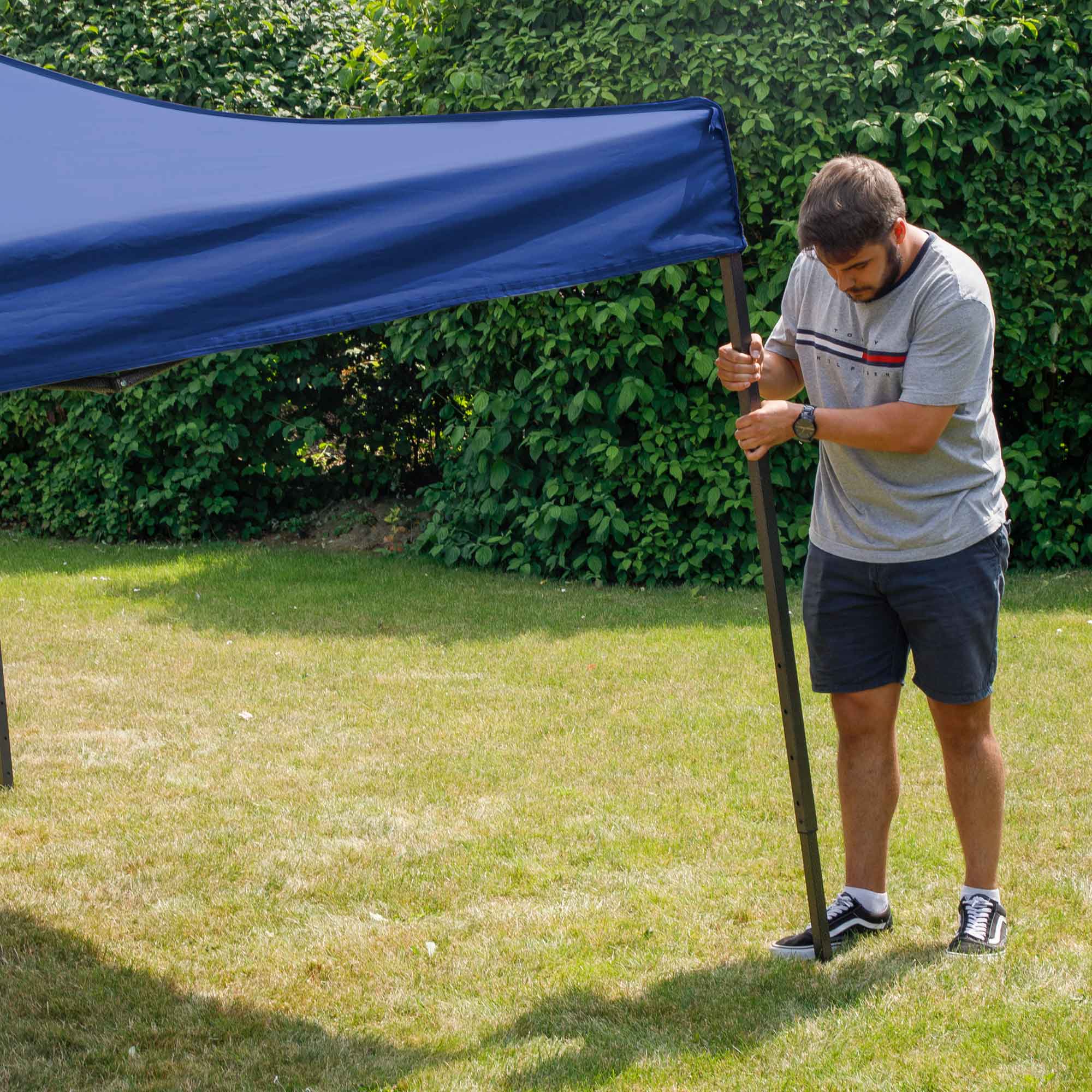 Premium 2x2m Pop-Up Gazebo & Side Walls, Water Resistant with Carry Bag, Stakes & Weight Bags - Blue - DG161 - Dellonda