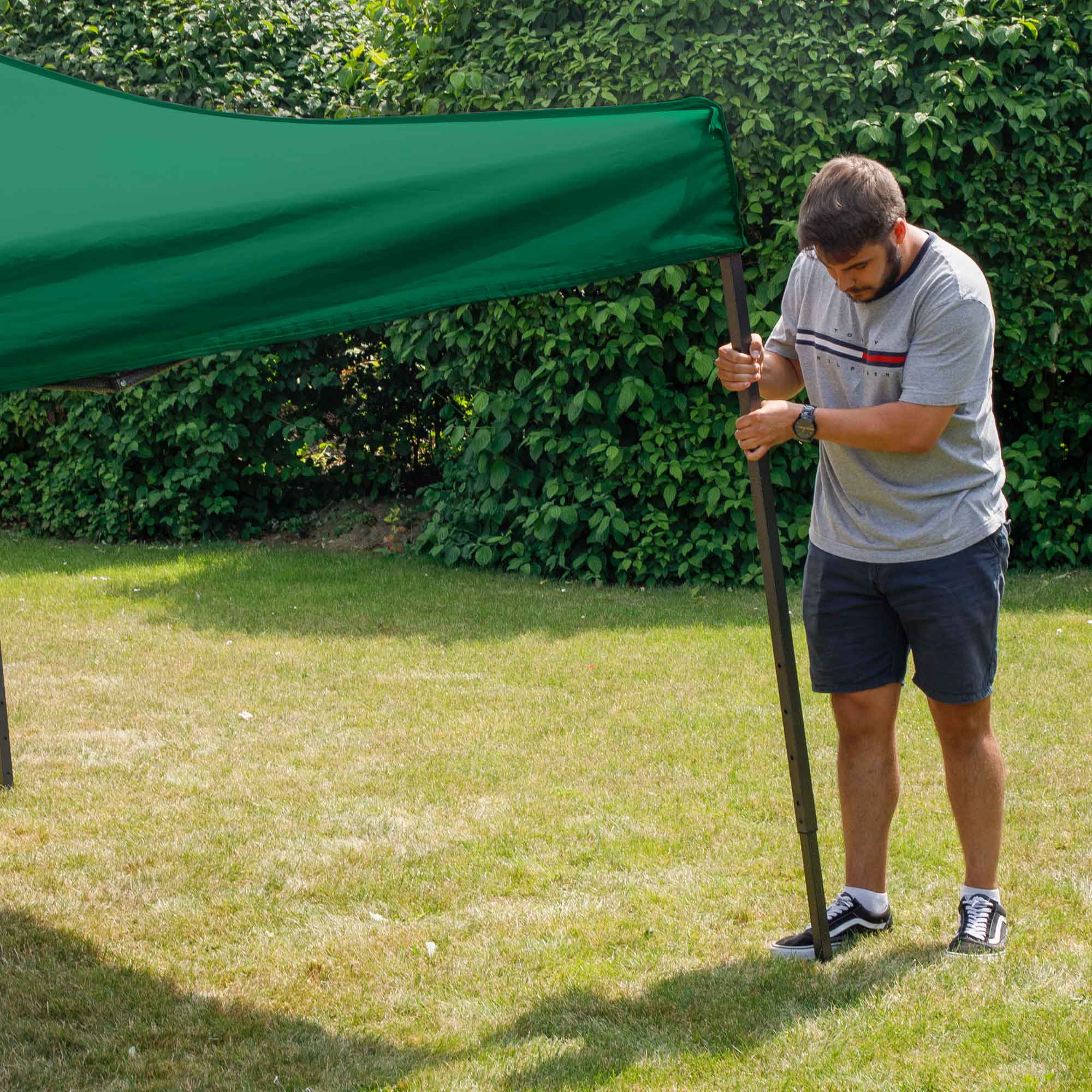 Premium 2x2m Pop-Up Gazebo & Side Walls, Water Resistant with Carry Bag, Stakes & Weight Bags - Green - DG162 - Dellonda
