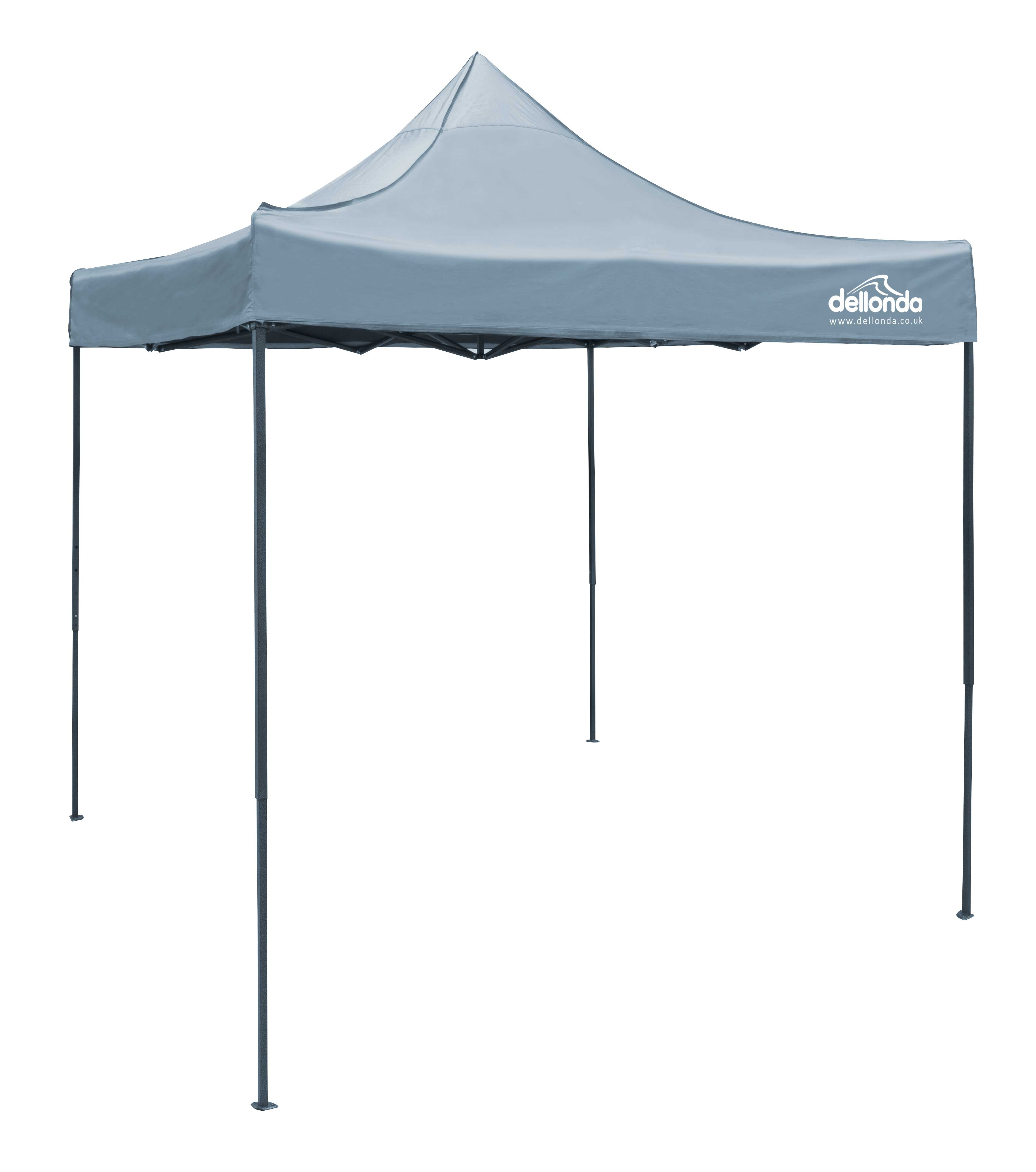 Premium 2x2m Pop-Up Gazebo, Heavy Duty, Water Resistant, Carry Bag, Stakes & Weight Bags - Grey - DG129 - Dellonda
