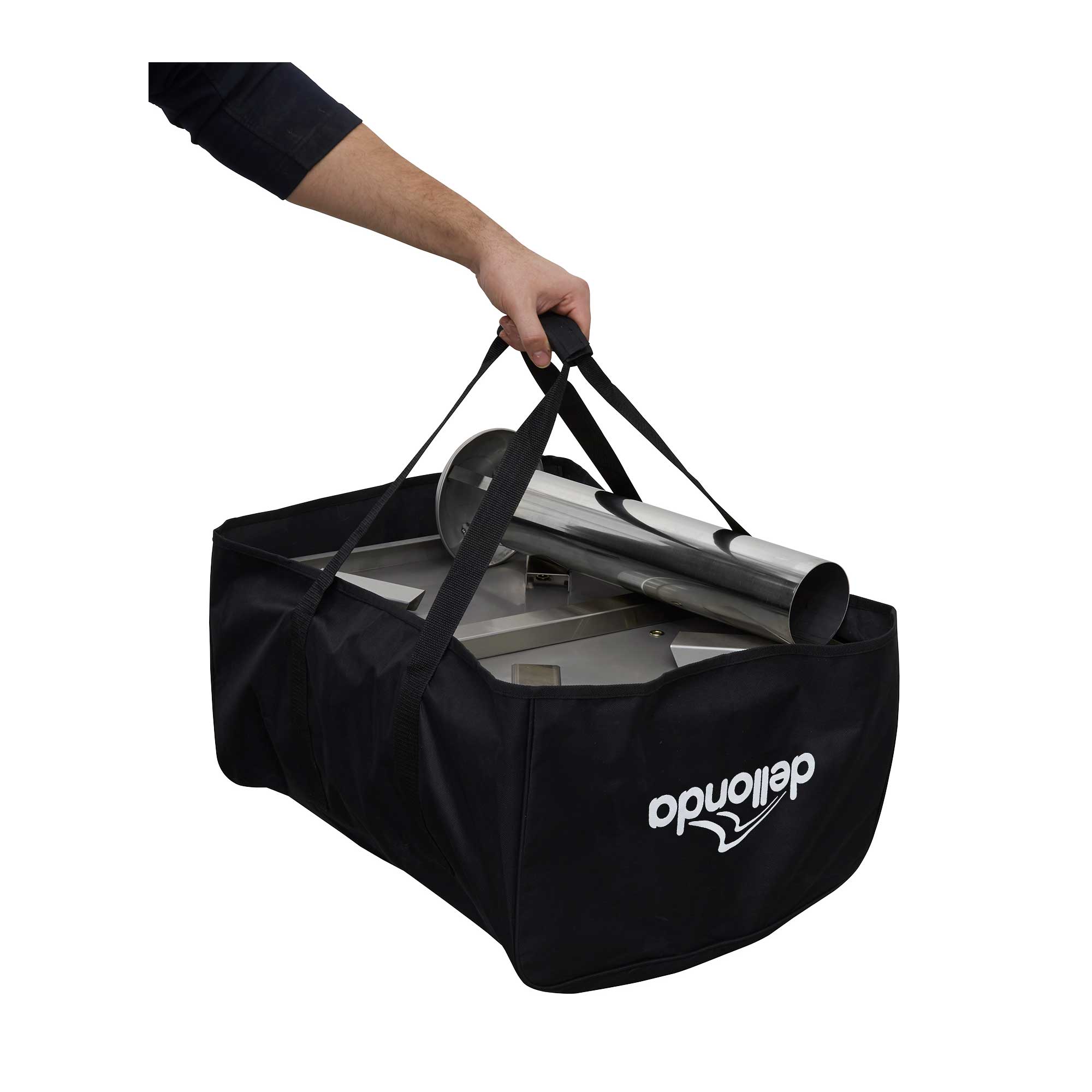 Portable Wood-Fired Pizza Oven and Smoking Oven, Black/Stainless Steel, Weatherproof Cover - DG218 - Dellonda