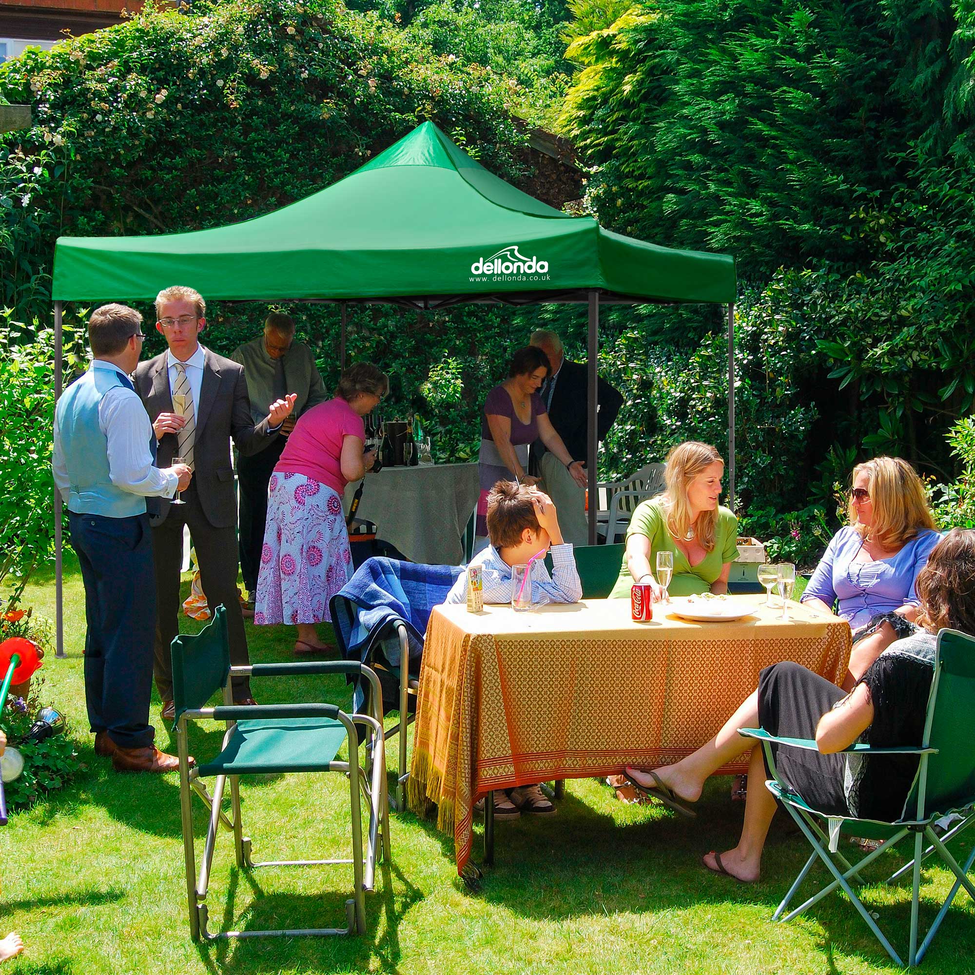 Premium 3x3m Pop-Up Gazebo, Heavy Duty, Water Resistant, Carry Bag, Stakes & Weight Bags - Dark Green - DG132 - Dellonda