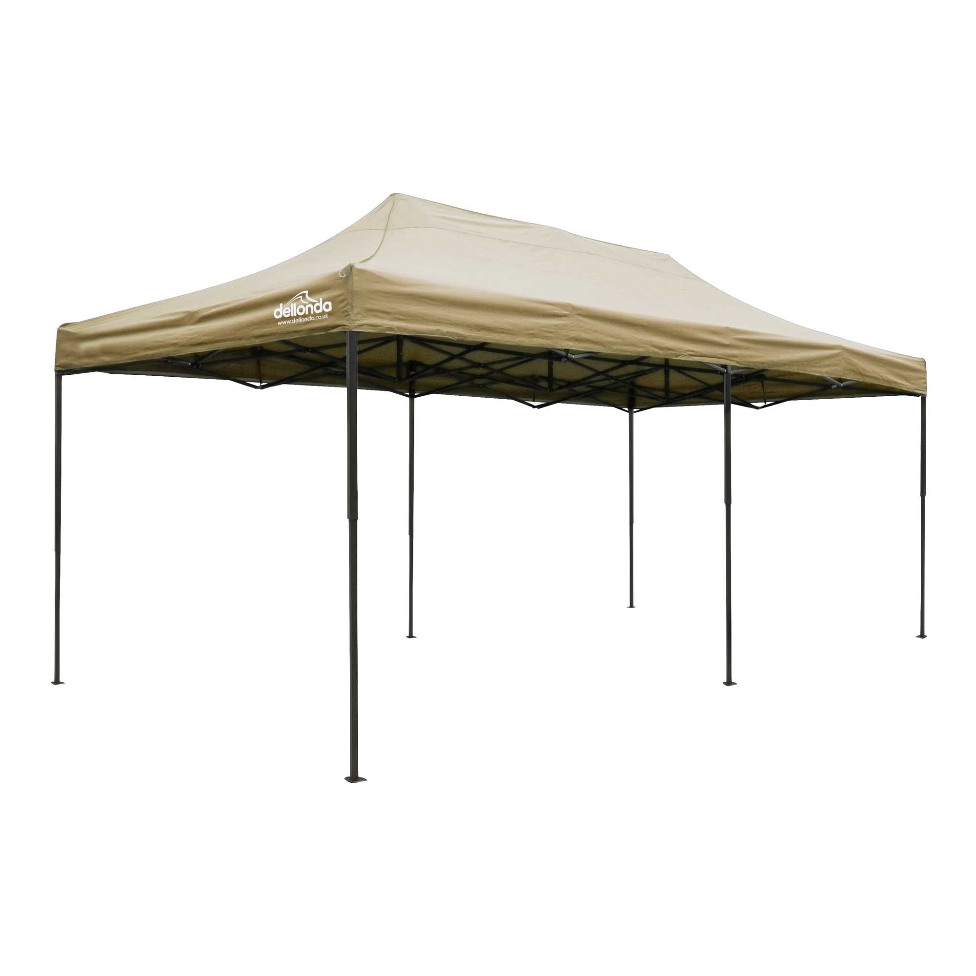 Premium 3x6m Pop-Up Gazebo, Heavy Duty, Water Resistant, Carry Bag, Stakes & Weight Bags - Beige - DG138 - Dellonda