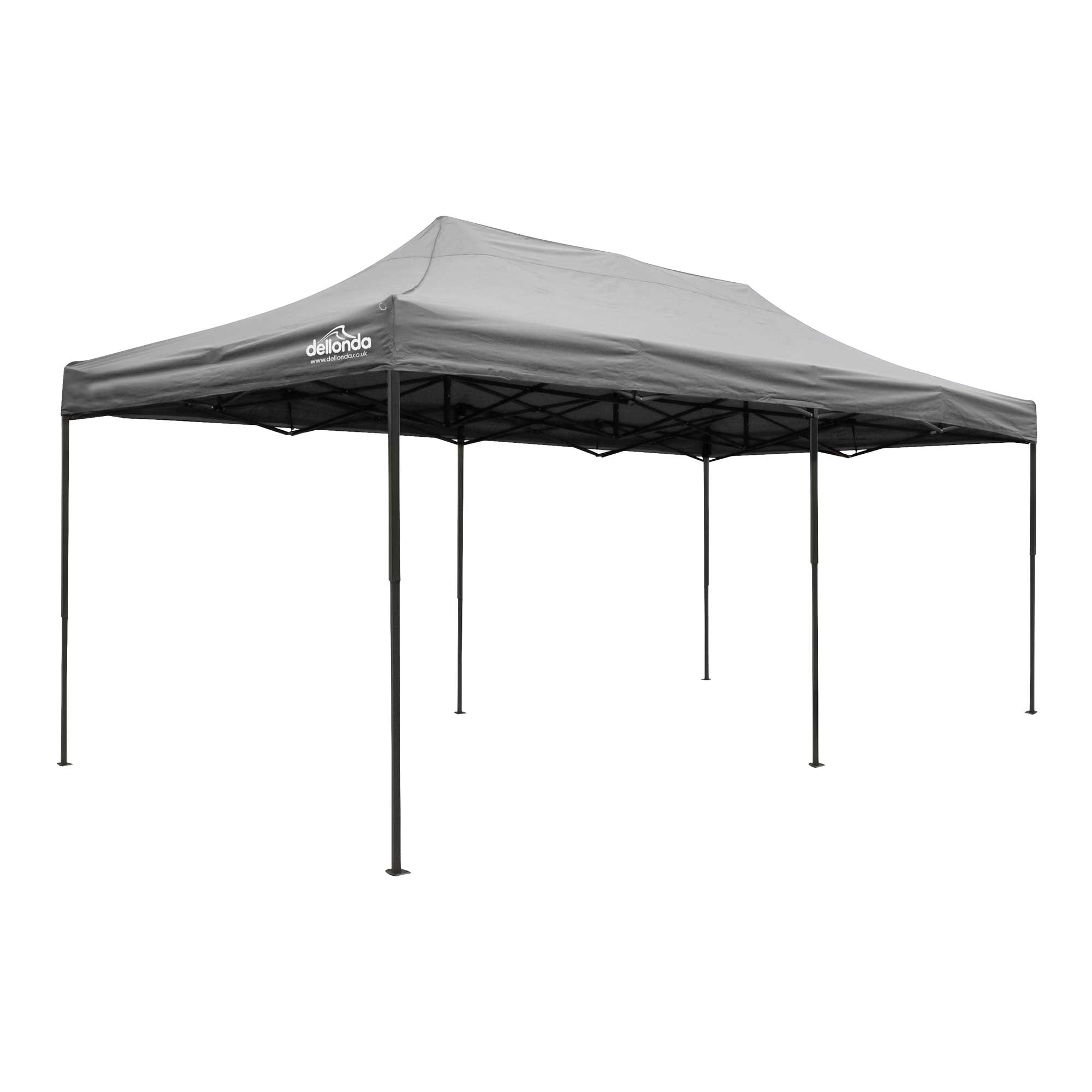 Premium 3x6m Pop-Up Gazebo, Heavy Duty, Water Resistant, Carry Bag, Stakes & Weight Bags - Grey - DG141 - Dellonda
