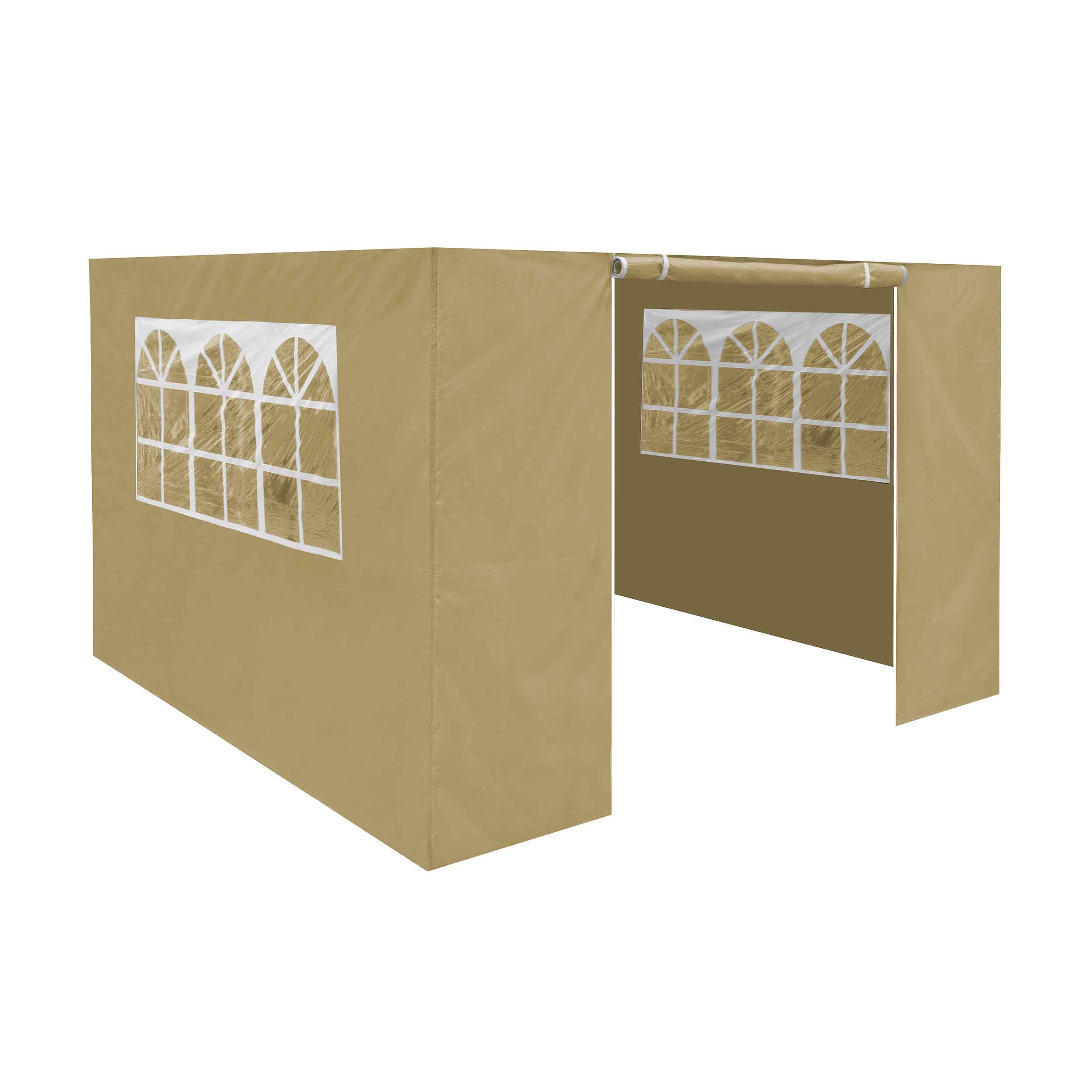 Premium Side Walls/Doors/Windows for Gazebo/Marquee , Fits 2 x 2m Models - Beige - DG142 - Dellonda