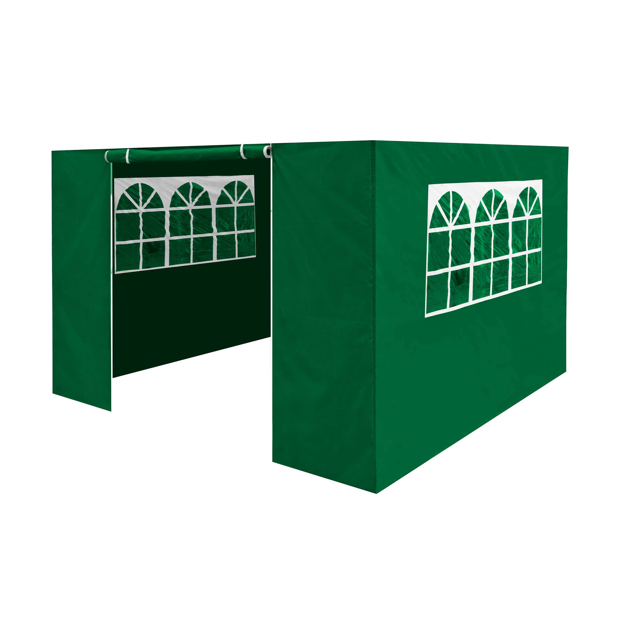 Premium Gazebo/Marquee Side Walls/Doors/Windows, Fits 3 x 3m Models - Dark Green - DG148 - Dellonda