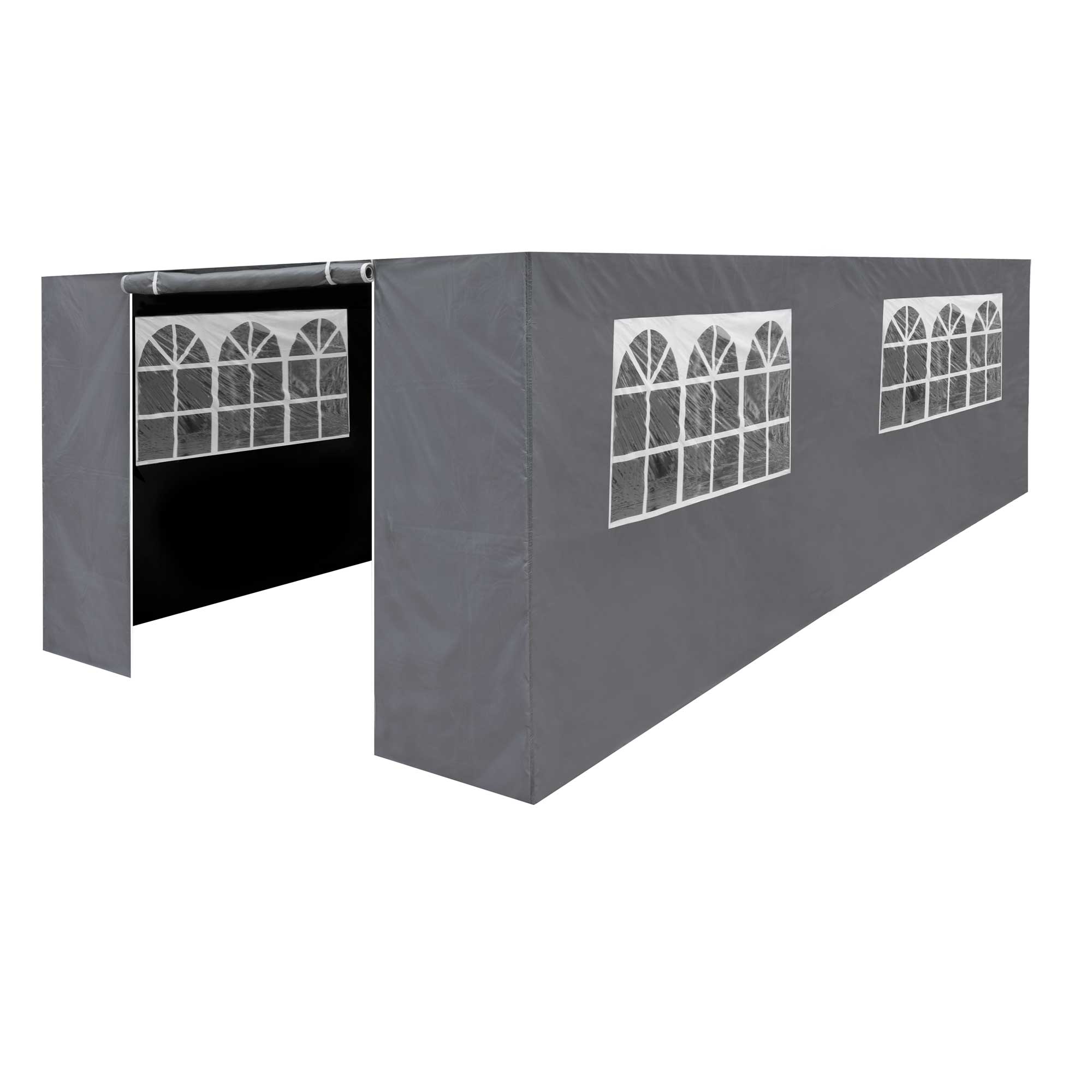 Premium Gazebo/Marquee Side Walls/Doors/Windows, Fits 3 x 6m Models - Grey - DG157 - Dellonda