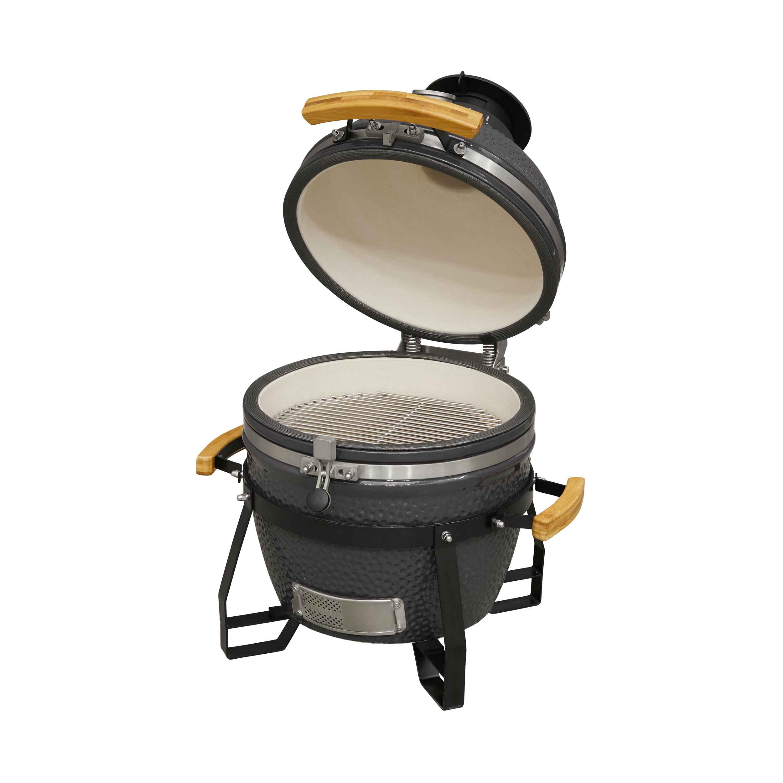 Deluxe Kamado Style BBQ Grill, Oven, Smoker, Ceramic 16"(40cm), with Accessories - DG235 - Dellonda