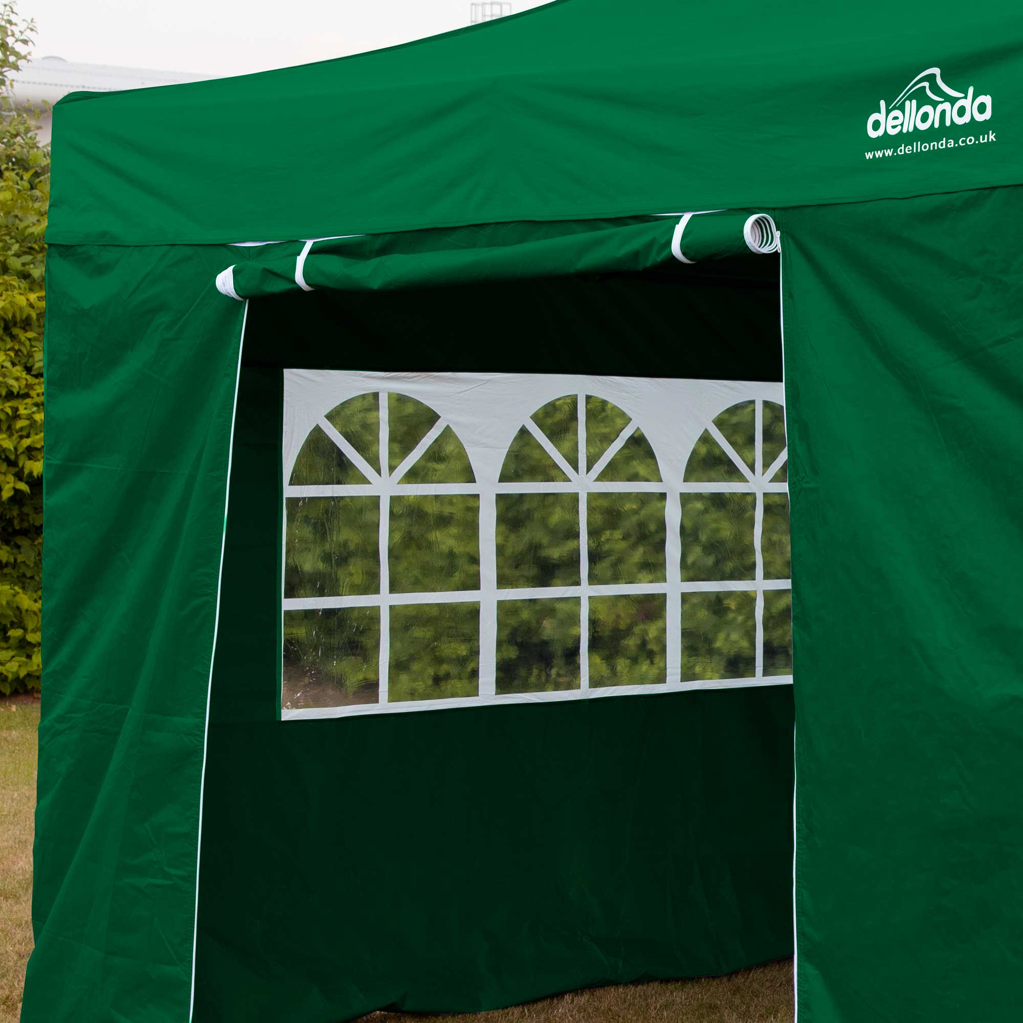 Premium 2x2m Pop-Up Gazebo & Side Walls, Water Resistant with Carry Bag, Stakes & Weight Bags - Green - DG162 - Dellonda