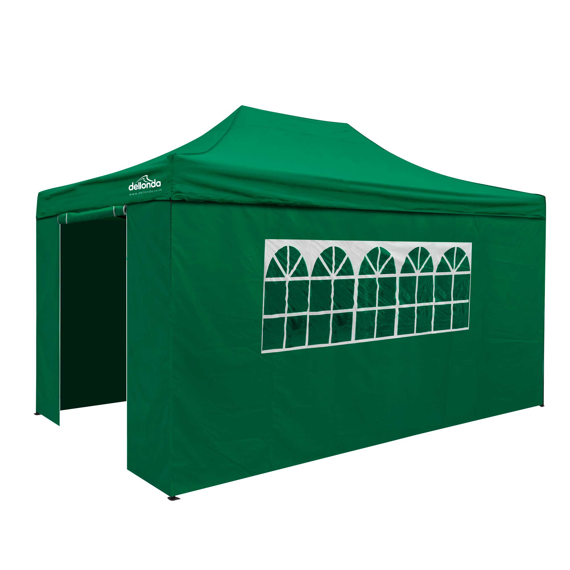Premium 3x4.5m Pop-Up Gazebo & Side Walls, Water Resistant, Carry Bag, Stakes & Weight Bags - Green - DG170 - Dellonda