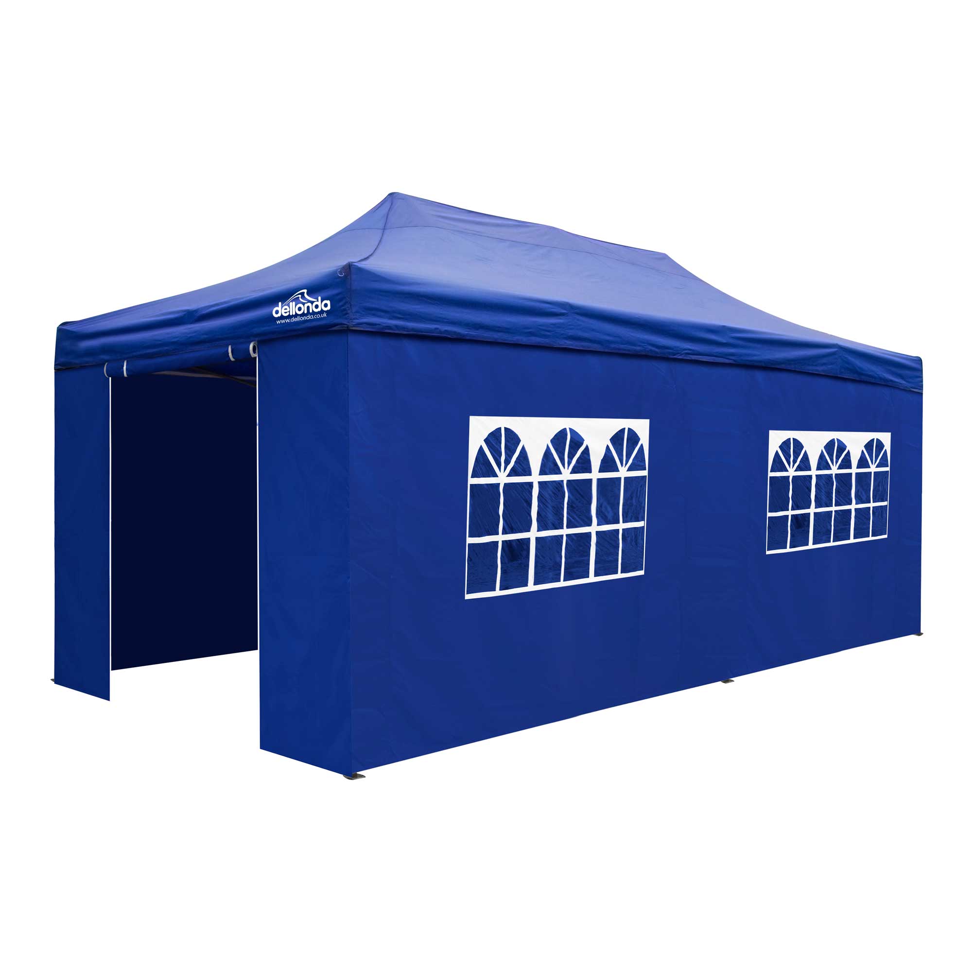 Premium 3x6m Pop-Up Gazebo & Side Walls, Water Resistant, Carry Bag, Stakes & Weight Bags - Blue - DG173 - Dellonda