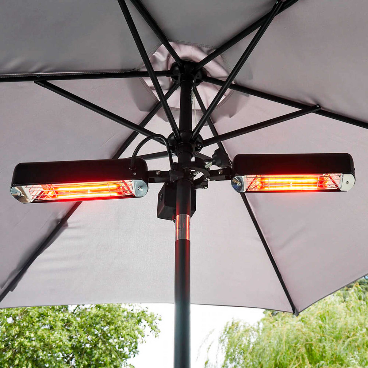 Folding Parasol/Gazebo/Patio Outdoor Infrared Heater, Two Panels, 1600 -  Dellonda