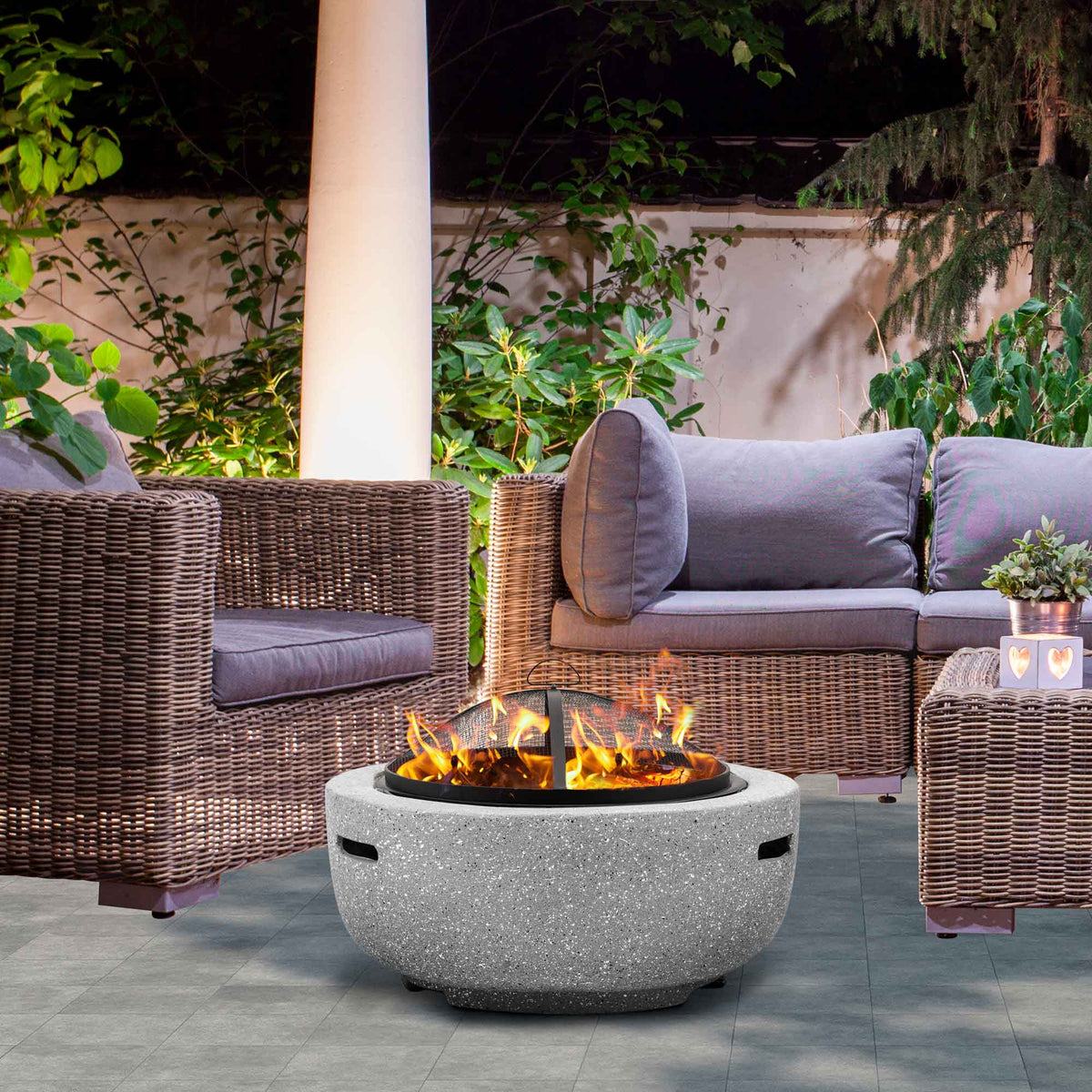 Round fire pit grill 2025