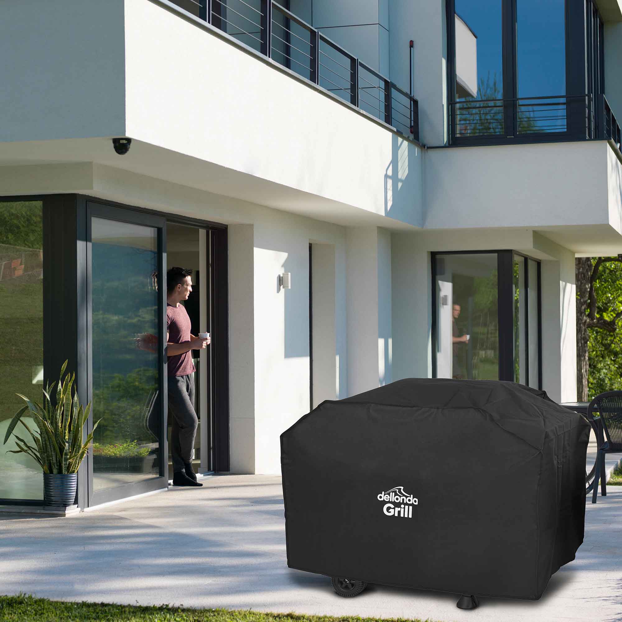 Black PVC Cover for BBQs, Waterproof for Outdoor Use, 1150 x 920mm - DG18 - Dellonda