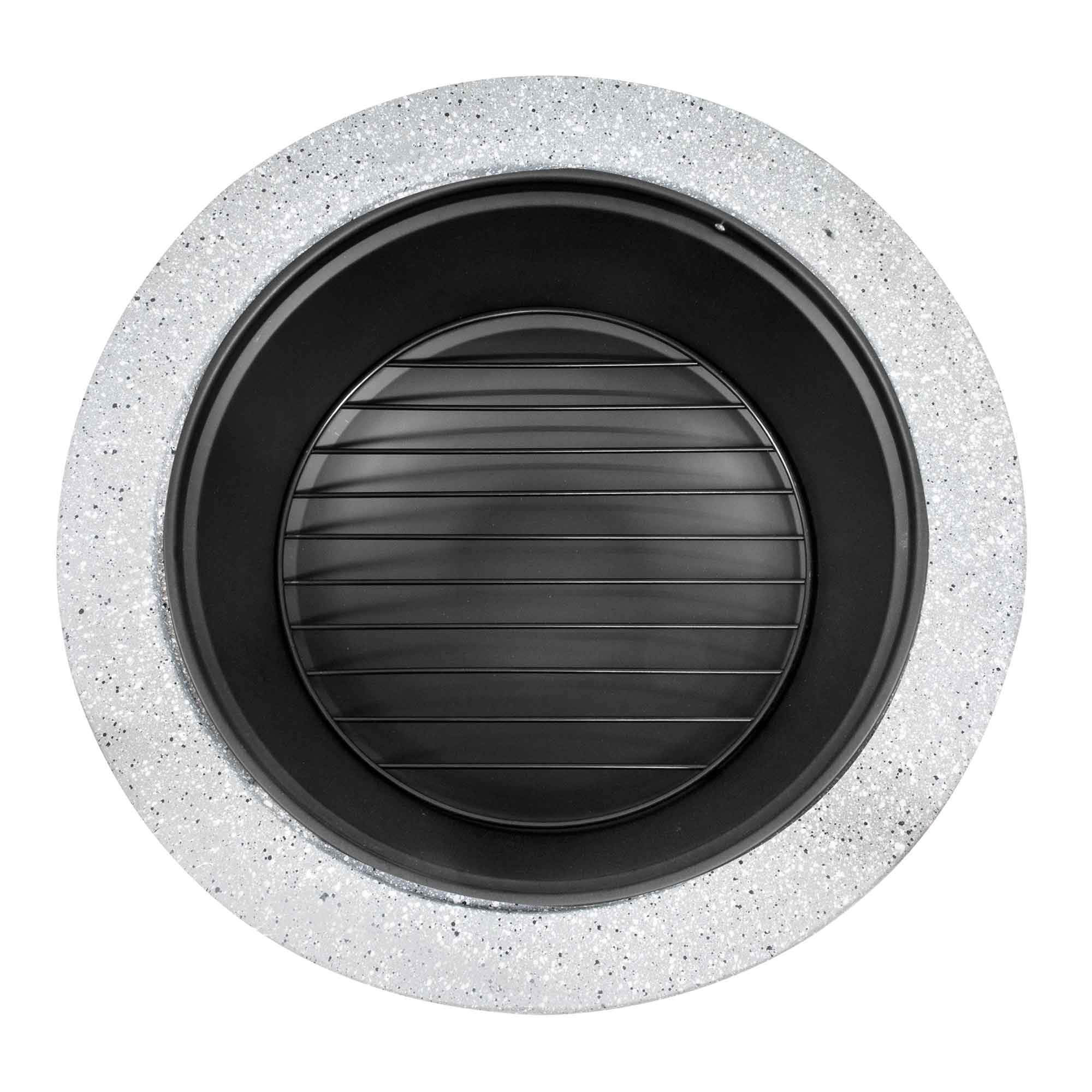 Round MgO Fire Pit with BBQ Grill, Ø75cm, Safety Mesh Screen - Light Grey - DG190 - Dellonda