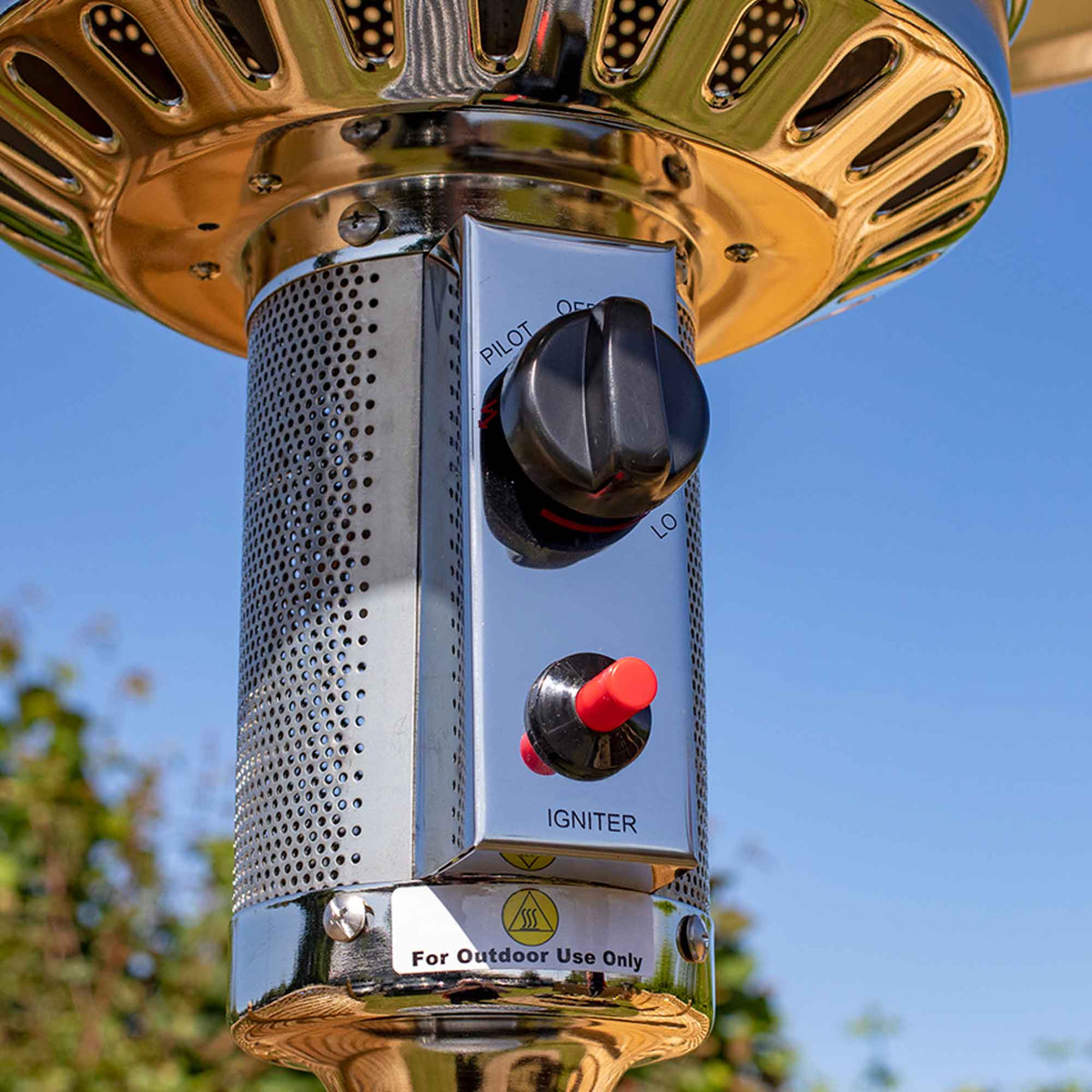 DG2 - Propane Gas Tower Patio Heater 13kW Stainless Steel - Dellonda