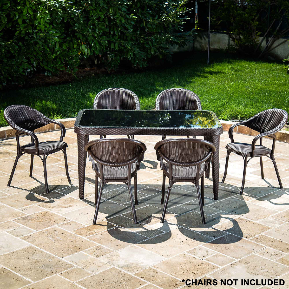 Weather resistant outdoor dining outlet table