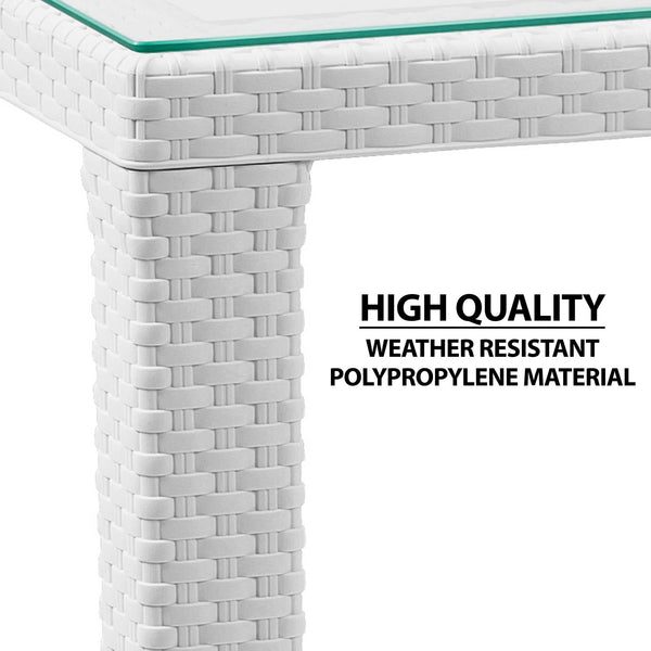 Plastic outdoor store side table white