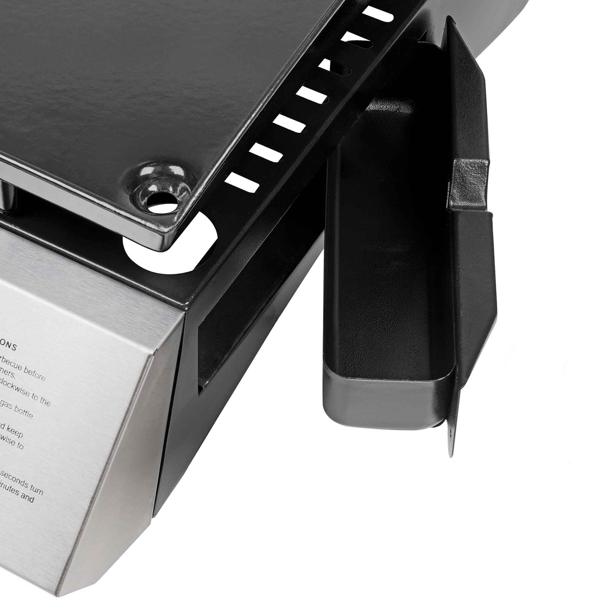 3 Burner Portable Gas Plancha 7.5kW BBQ Griddle, Supplied with PVC Cover, Stainless Steel - DG233 - Dellonda
