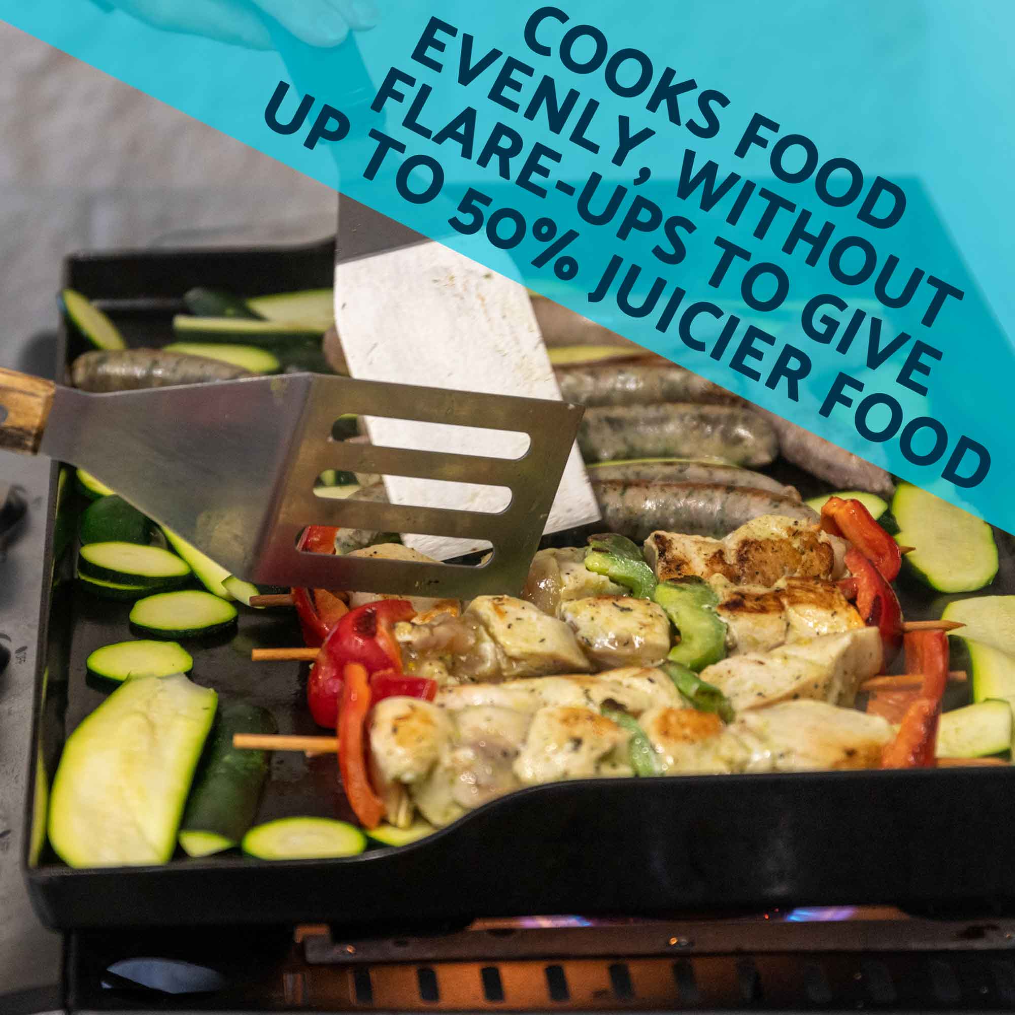 4 Burner Portable Gas Plancha 10kW BBQ Griddle, Supplied with PVC Cover, Stainless Steel - DG234 - Dellonda