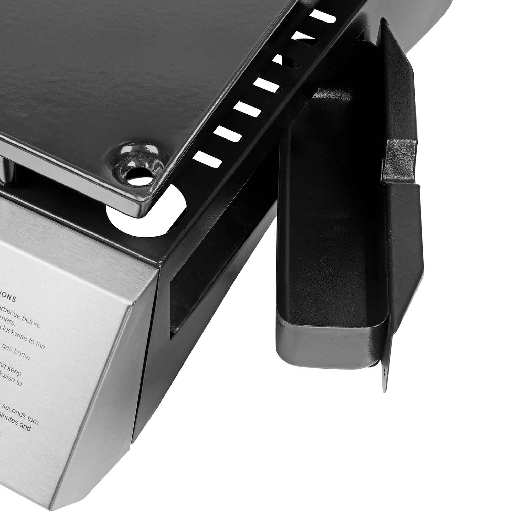 4 Burner Portable Gas Plancha 10kW BBQ Griddle, Supplied with PVC Cover, Stainless Steel - DG234 - Dellonda