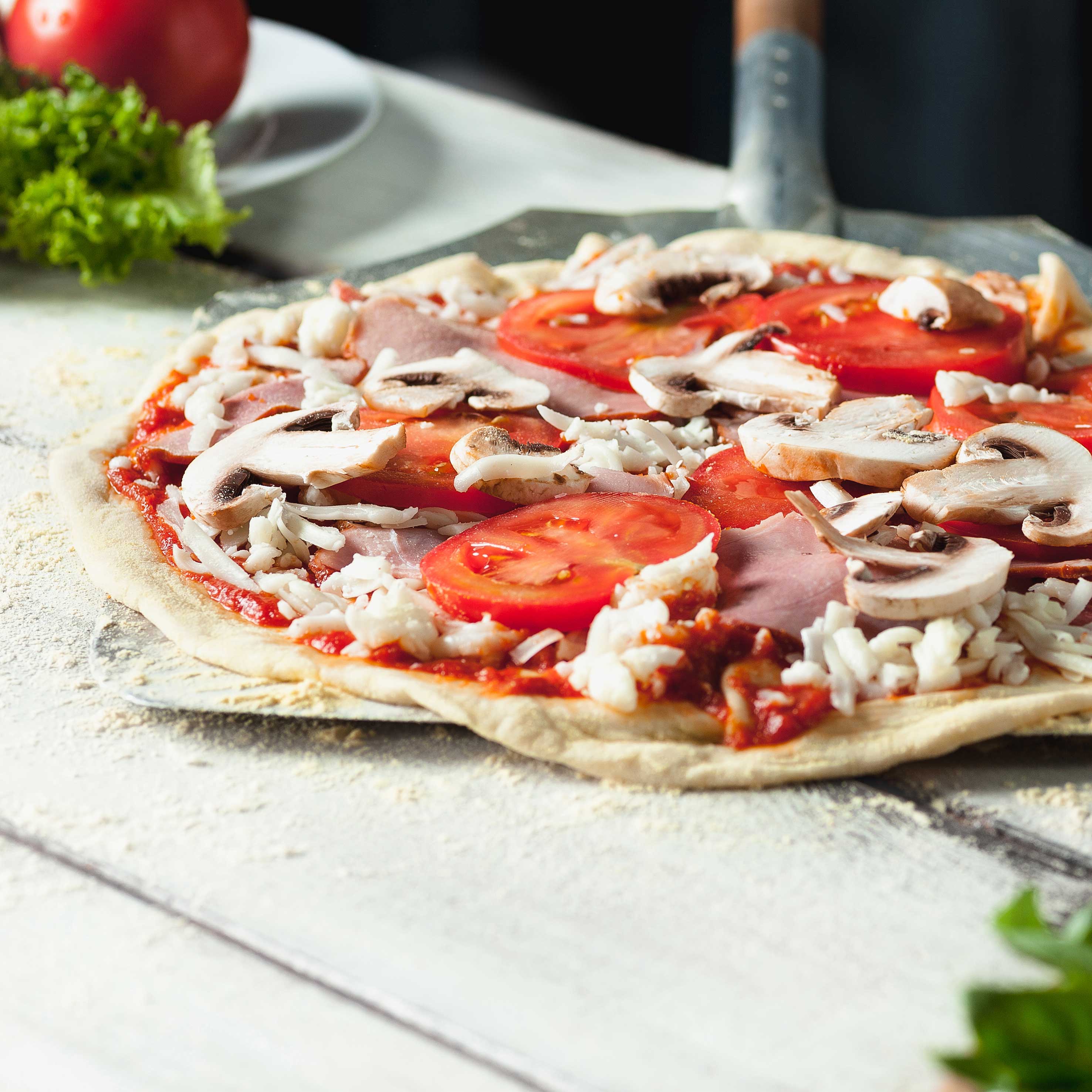 Stainless Steel Pizza Peel, 11 x 15" with 5" Wooden Handle - DG39
