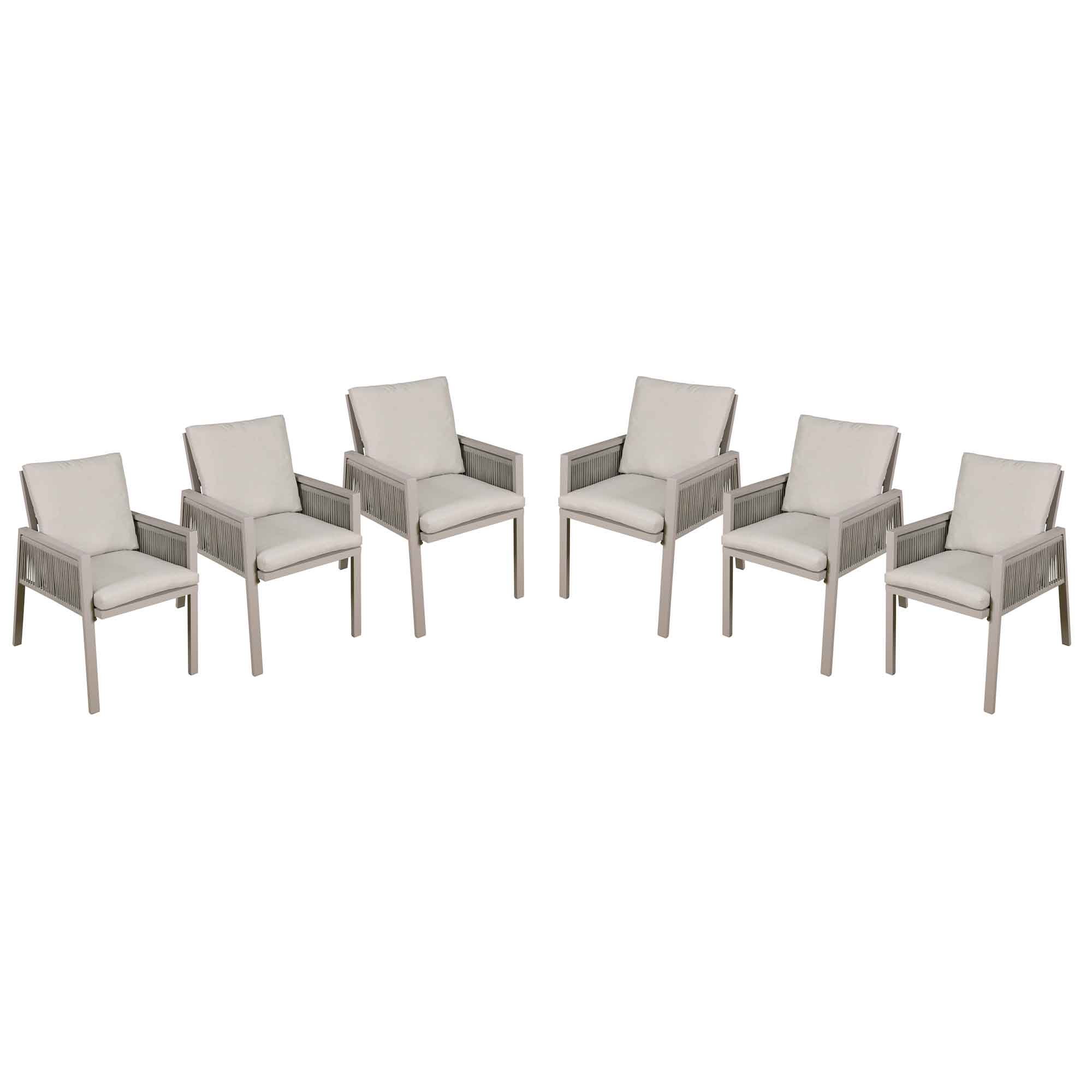 Fusion Garden/Patio Dining Chair with Armrests, Set of 6 - DG49 - Dellonda