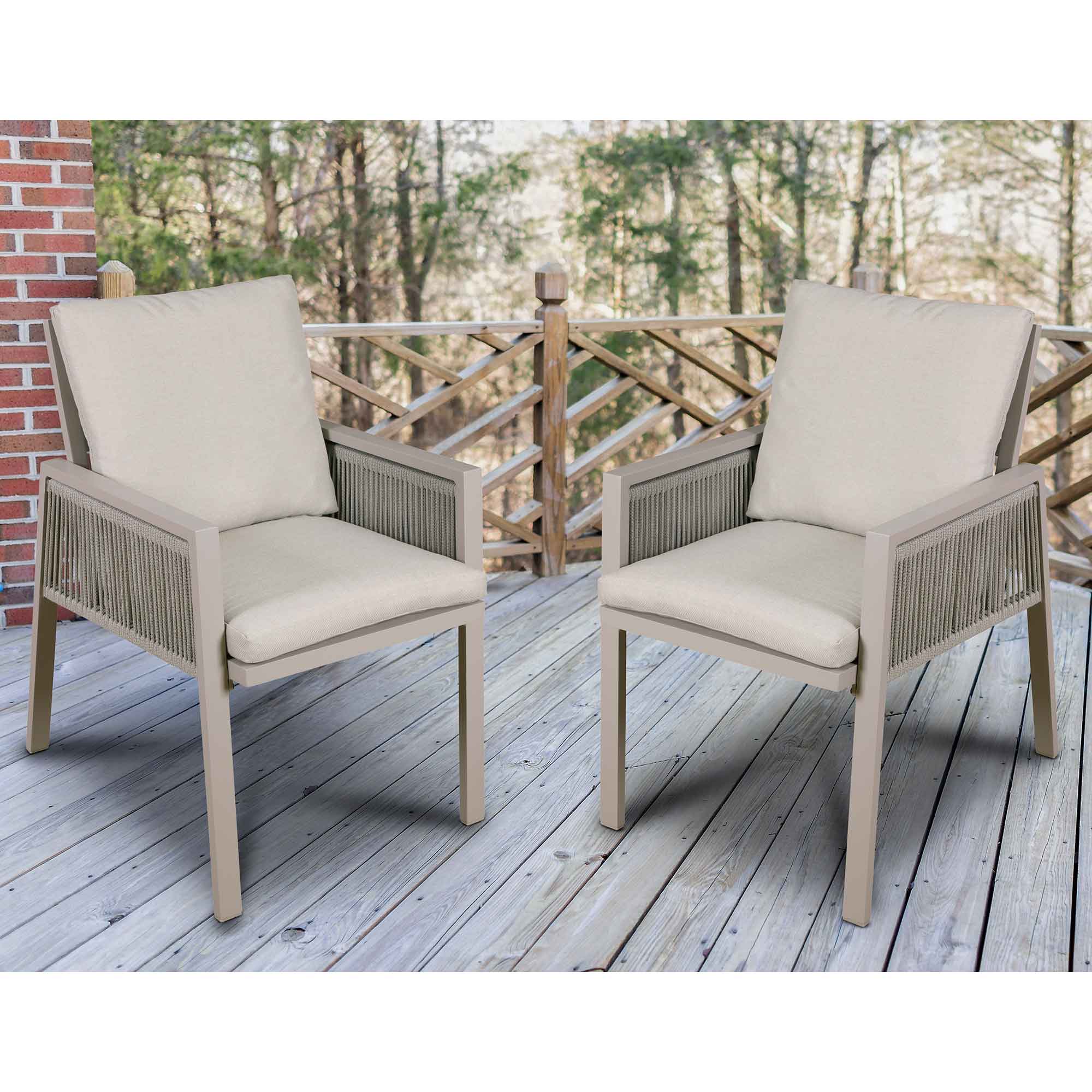 Fusion Garden/Patio Aluminium Dining Chair with Armrests, Set of 4 - DG50 - Dellonda