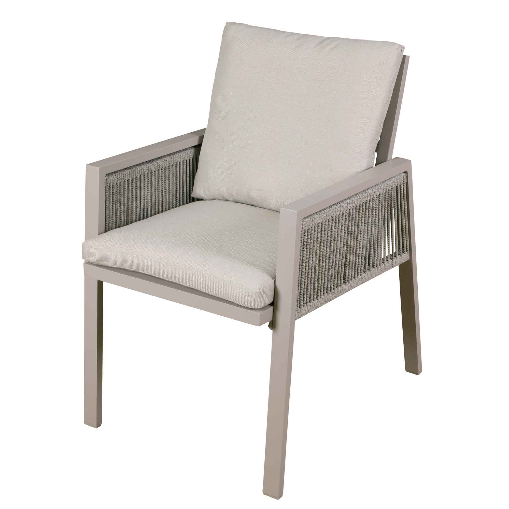 Fusion Garden/Patio Aluminium Dining Chair with Armrests, Set of 4 - DG50 - Dellonda