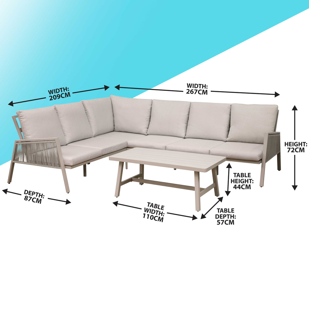 Outdoor shop sofa height