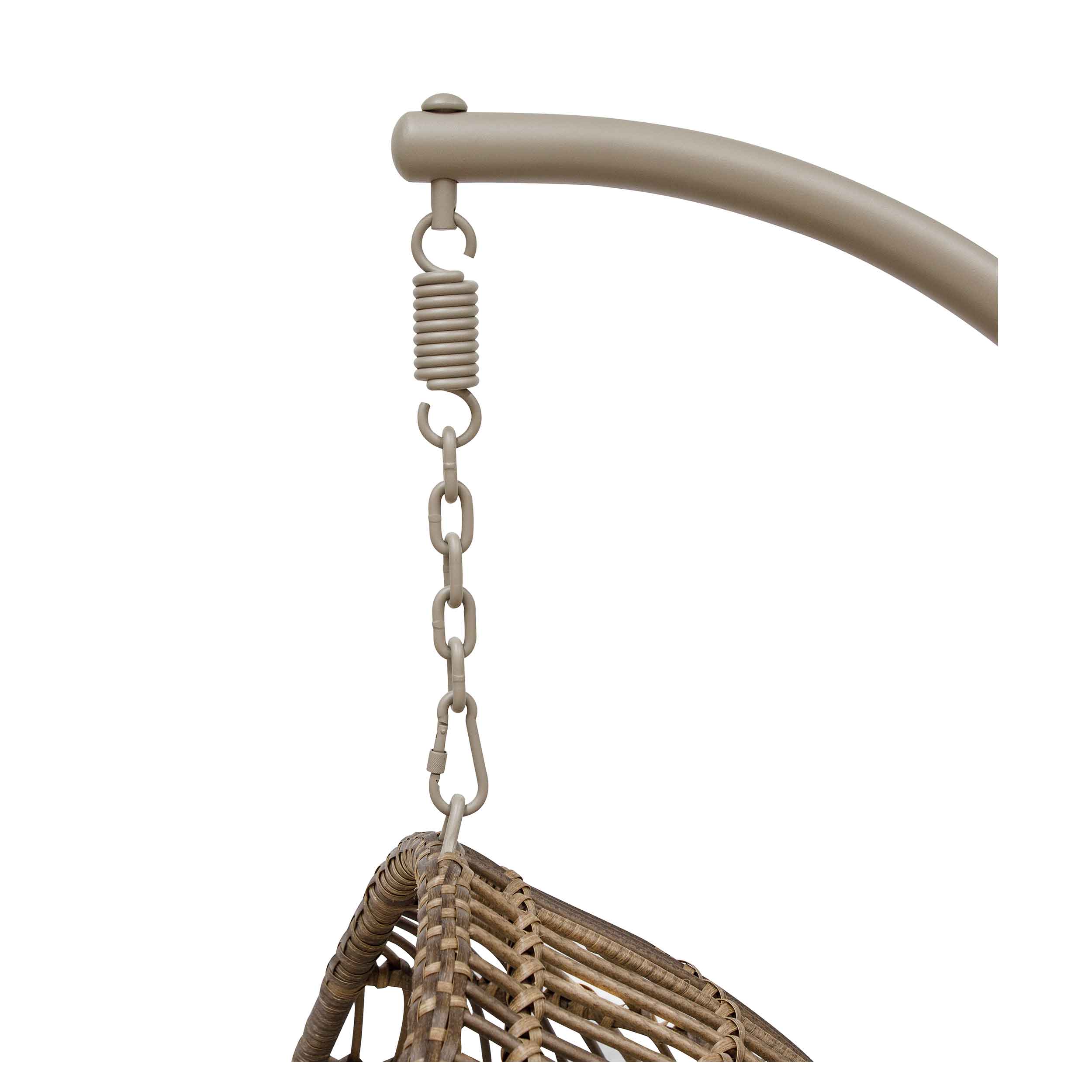 Egg Hanging Swing Chair, Wicker Rattan Basket, Steel Frame, Single - DG60 - Dellonda
