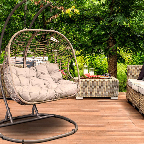 Double Swinging Egg Chair with Cushion Dellonda