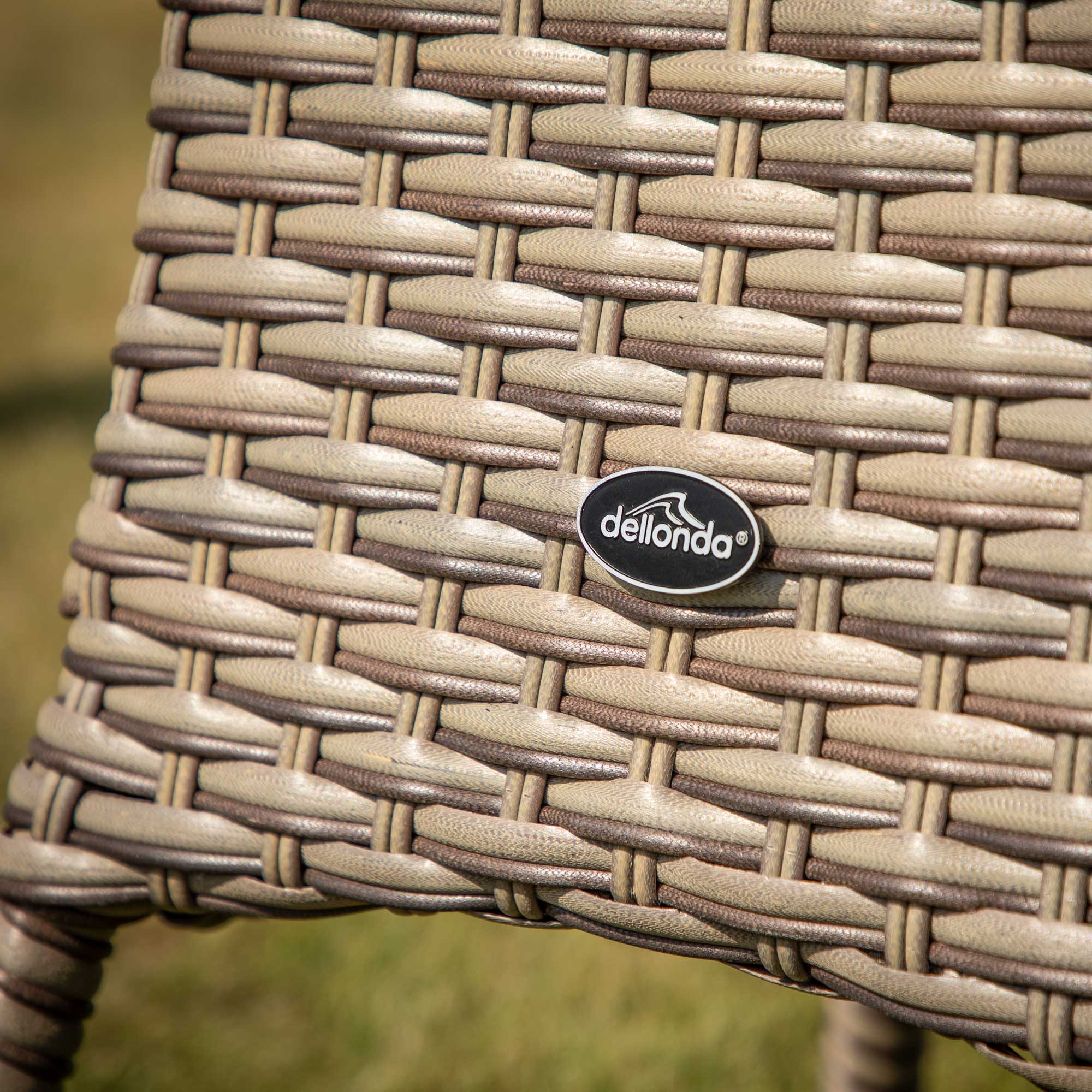 Chester Rattan Wicker Outdoor Bistro Table with Tempered Glass Top - DG65 - Dellonda