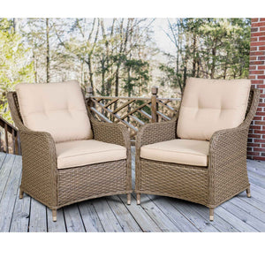 Dark brown wicker patio chairs discount