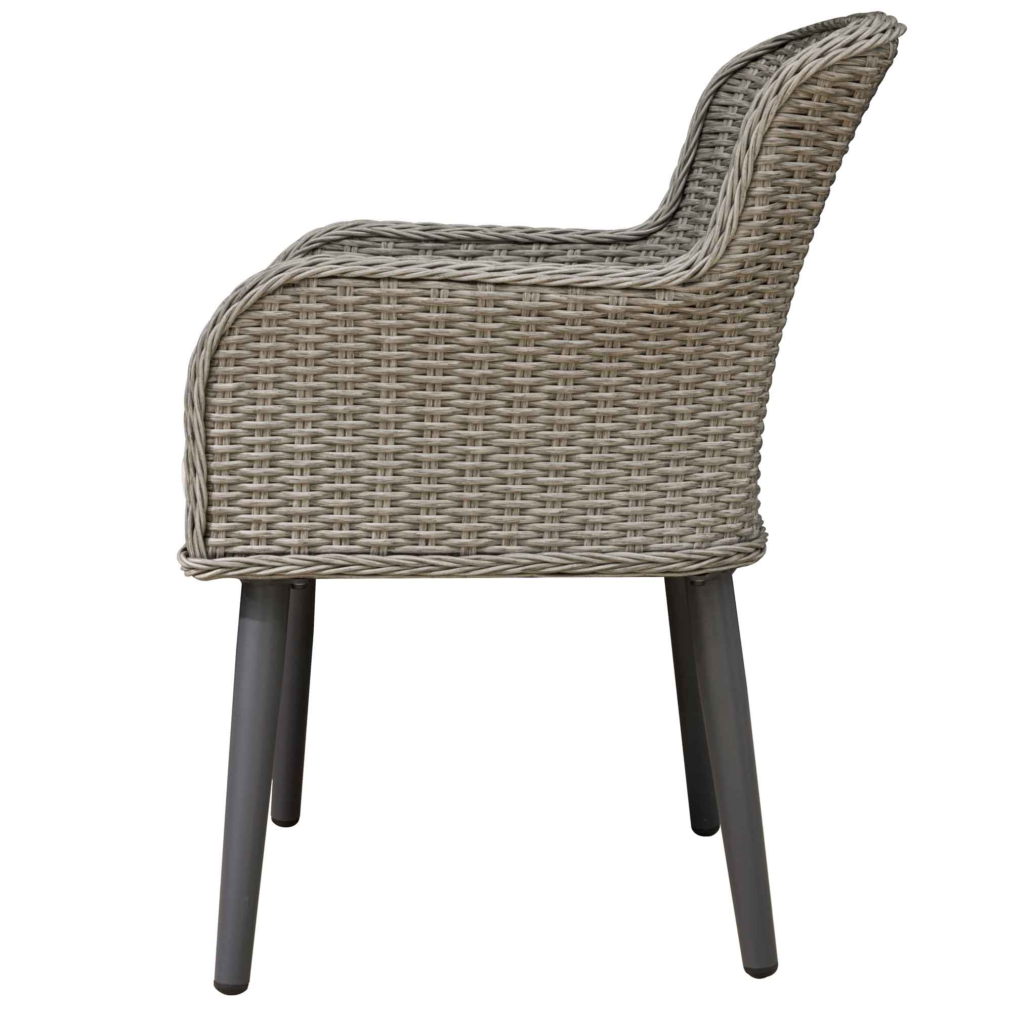 Buxton Rattan Wicker Outdoor Dining Armchair with Cushions, Set of 2 - DG76 - Dellonda