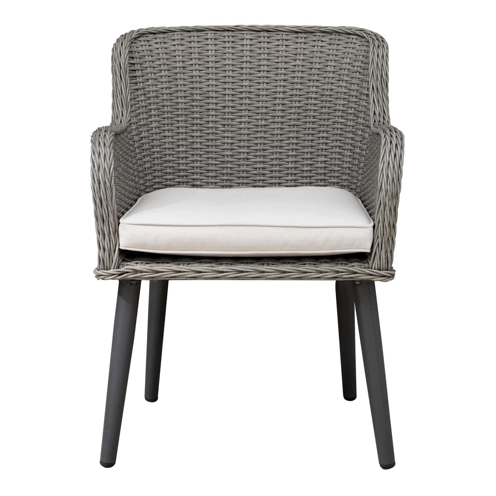 Buxton Rattan Wicker Outdoor Dining Armchair with Cushions, Set of 2 - DG76 - Dellonda
