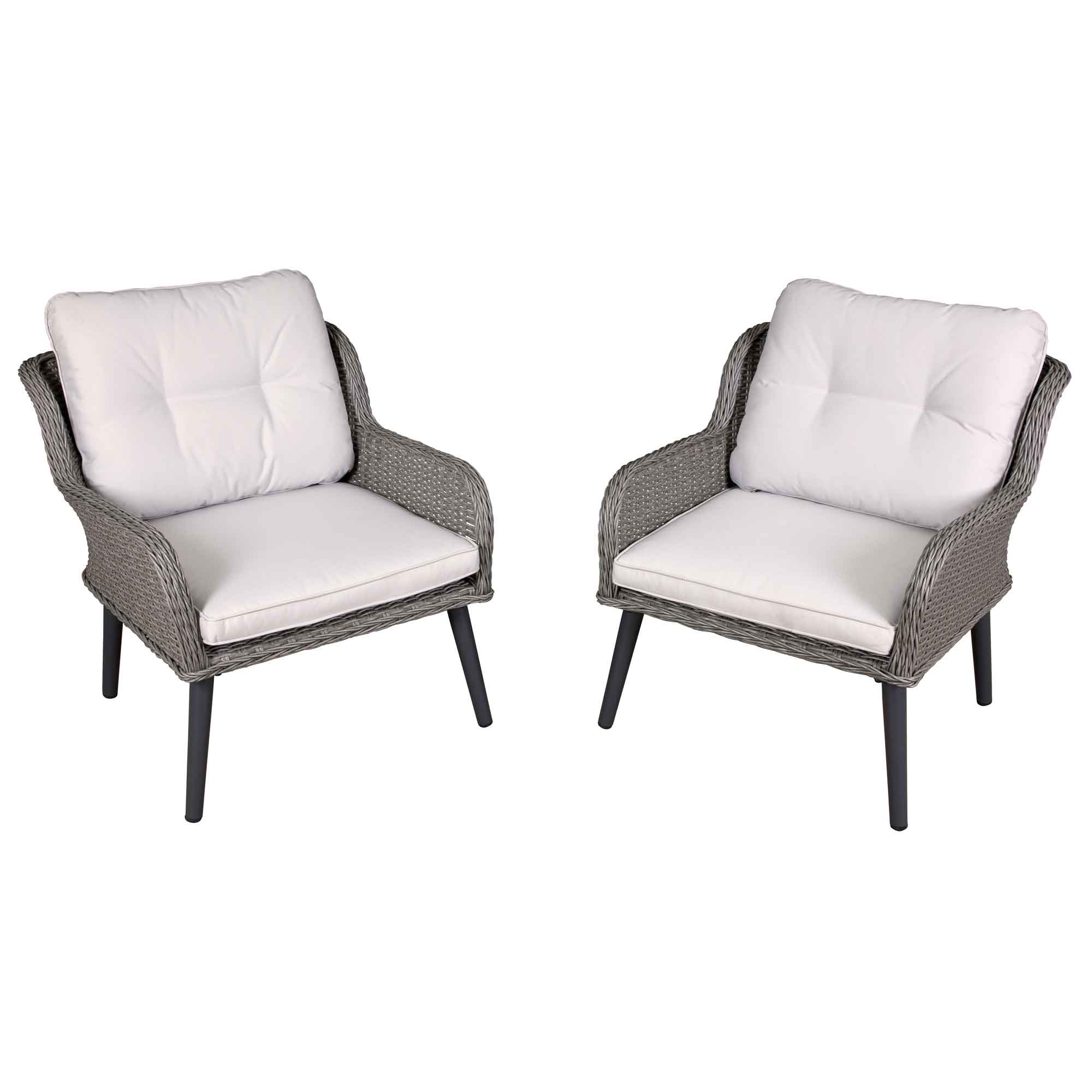 Buxton Rattan Wicker Outdoor Lounge Chairs with Cushion - DG79 - Dellonda