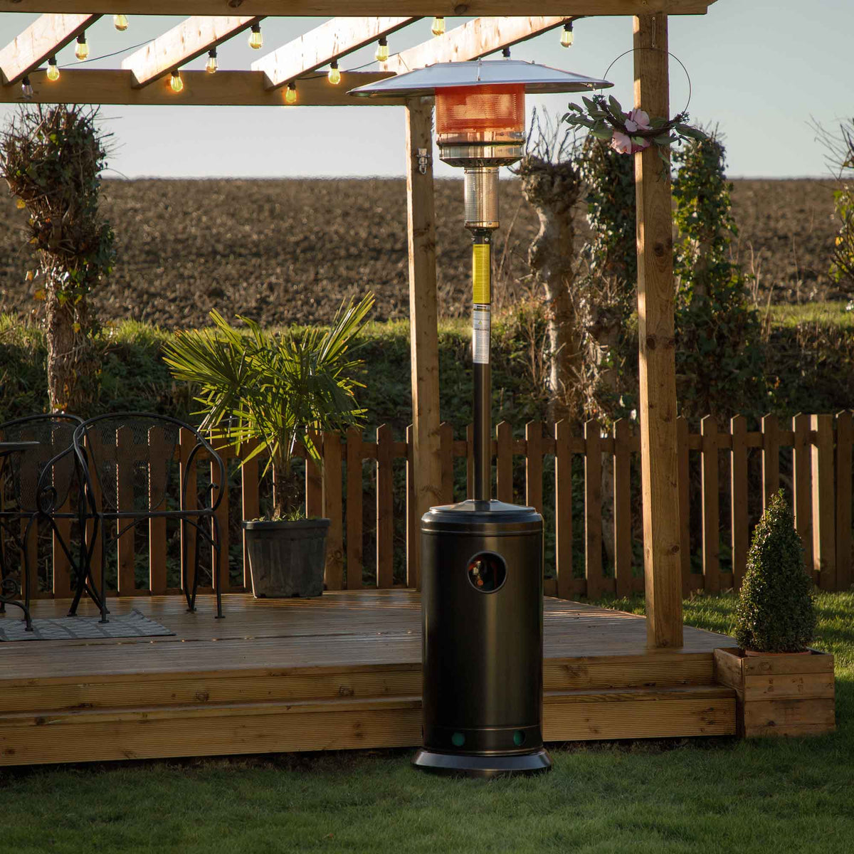 Freestanding Gas Patio Heater 13kW with wheels for Commercial u0026 Domest -  Dellonda